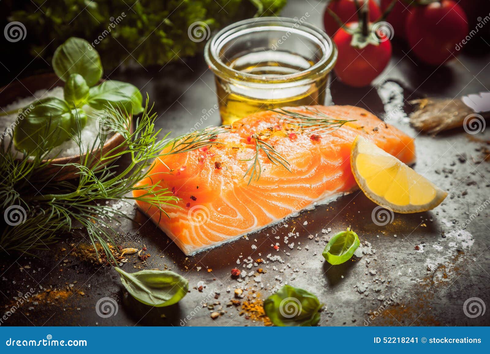 preparing a gourmet salmon meal