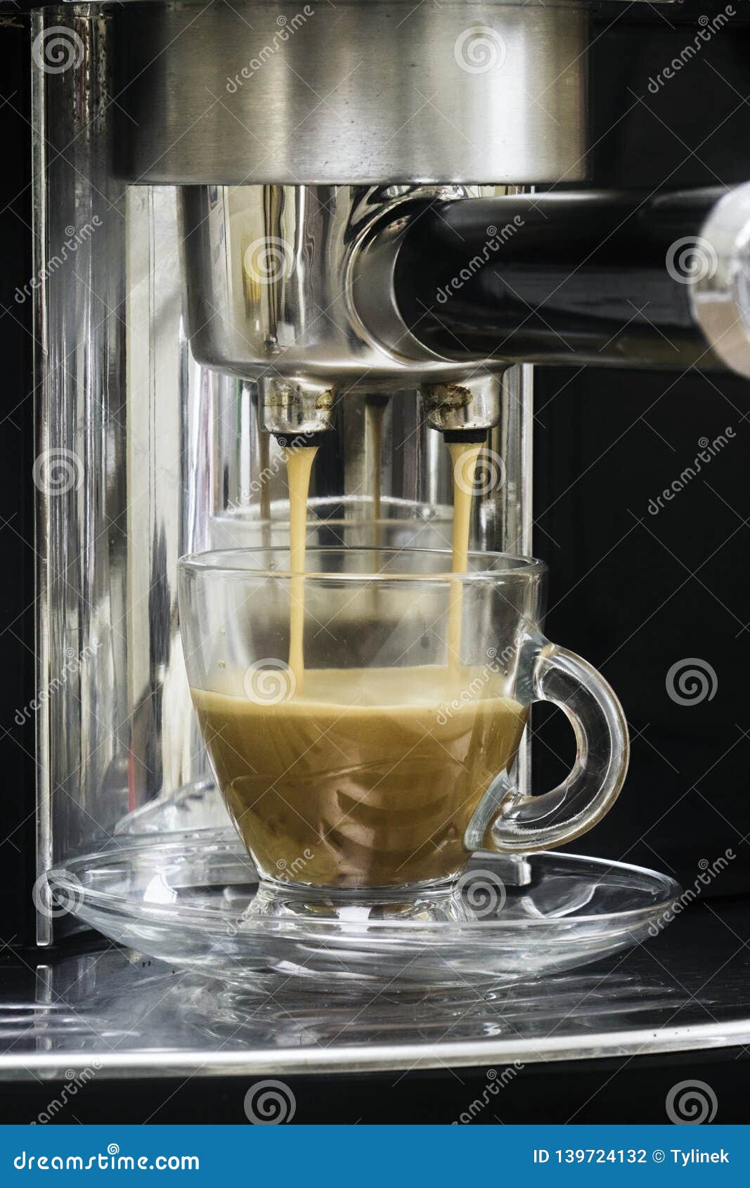 Preparation of Hot Coffee in the Presser Stock Photo Image of fresh