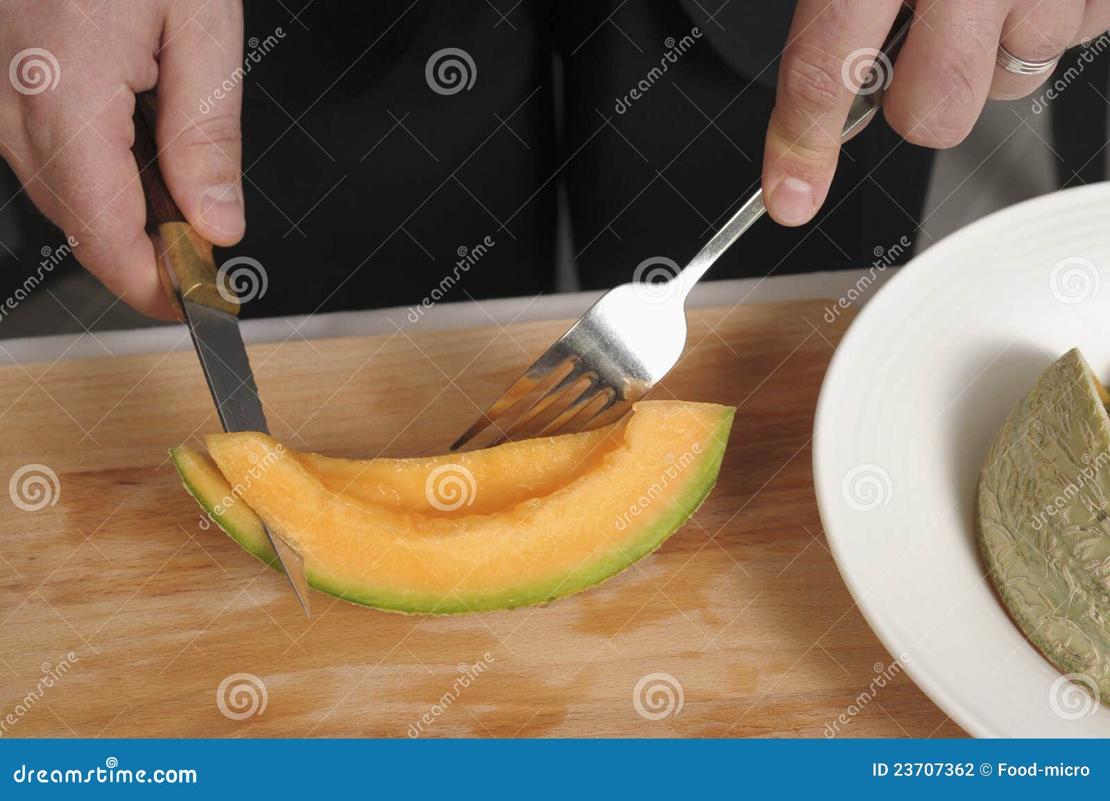 Preparing an Italianstyle Melon Stock Photo Image of melon, slice