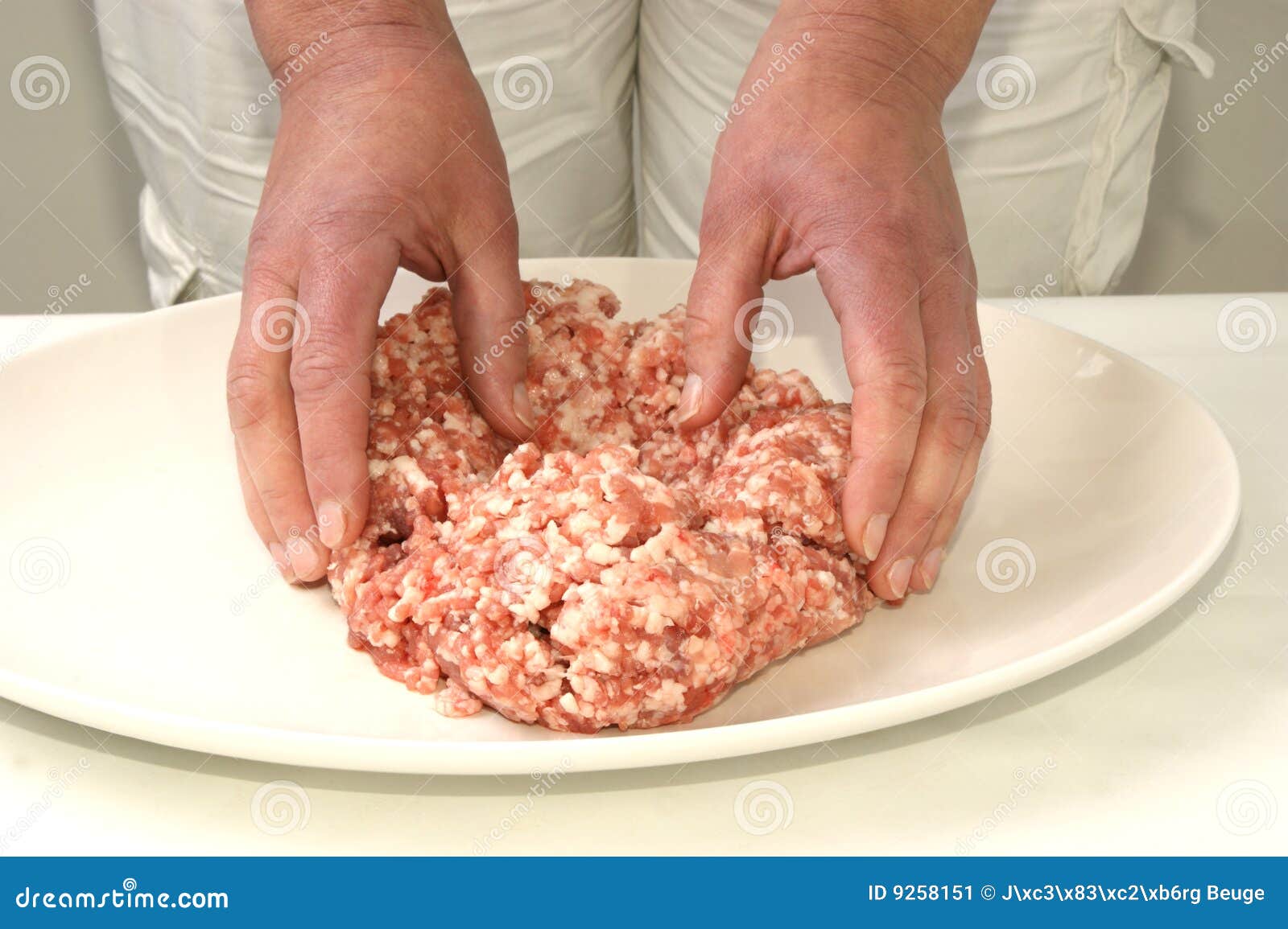 Preparing Mince To Make Meatballs Stock Image Image of food, dinner