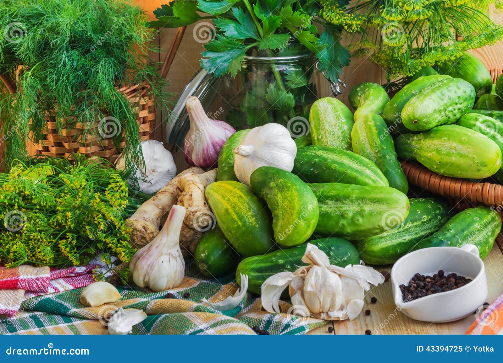 Preparing Pickling Cucumbers Various Components Stock Image Image of homemade, cuisine 43394725