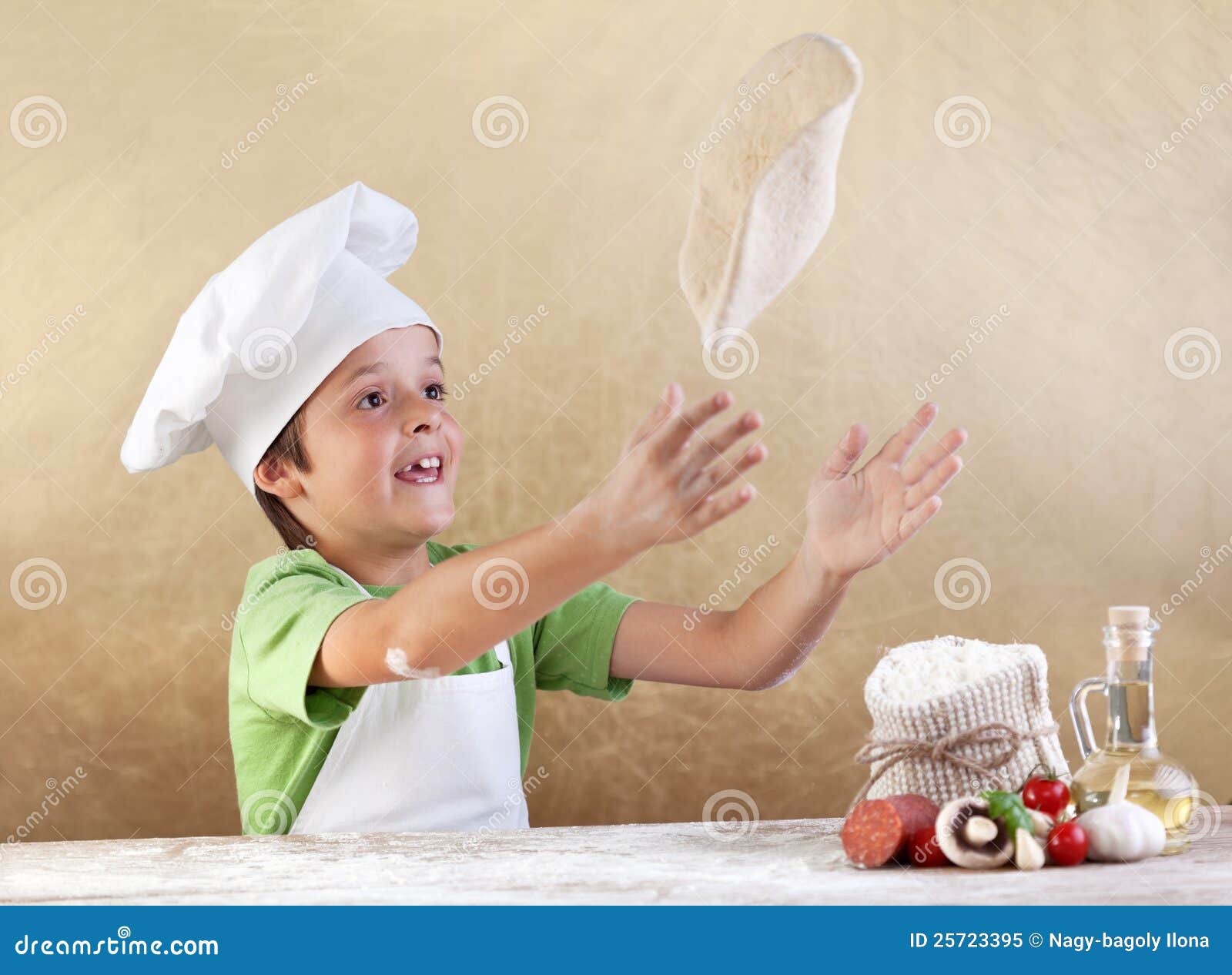 preparing the pizza dough