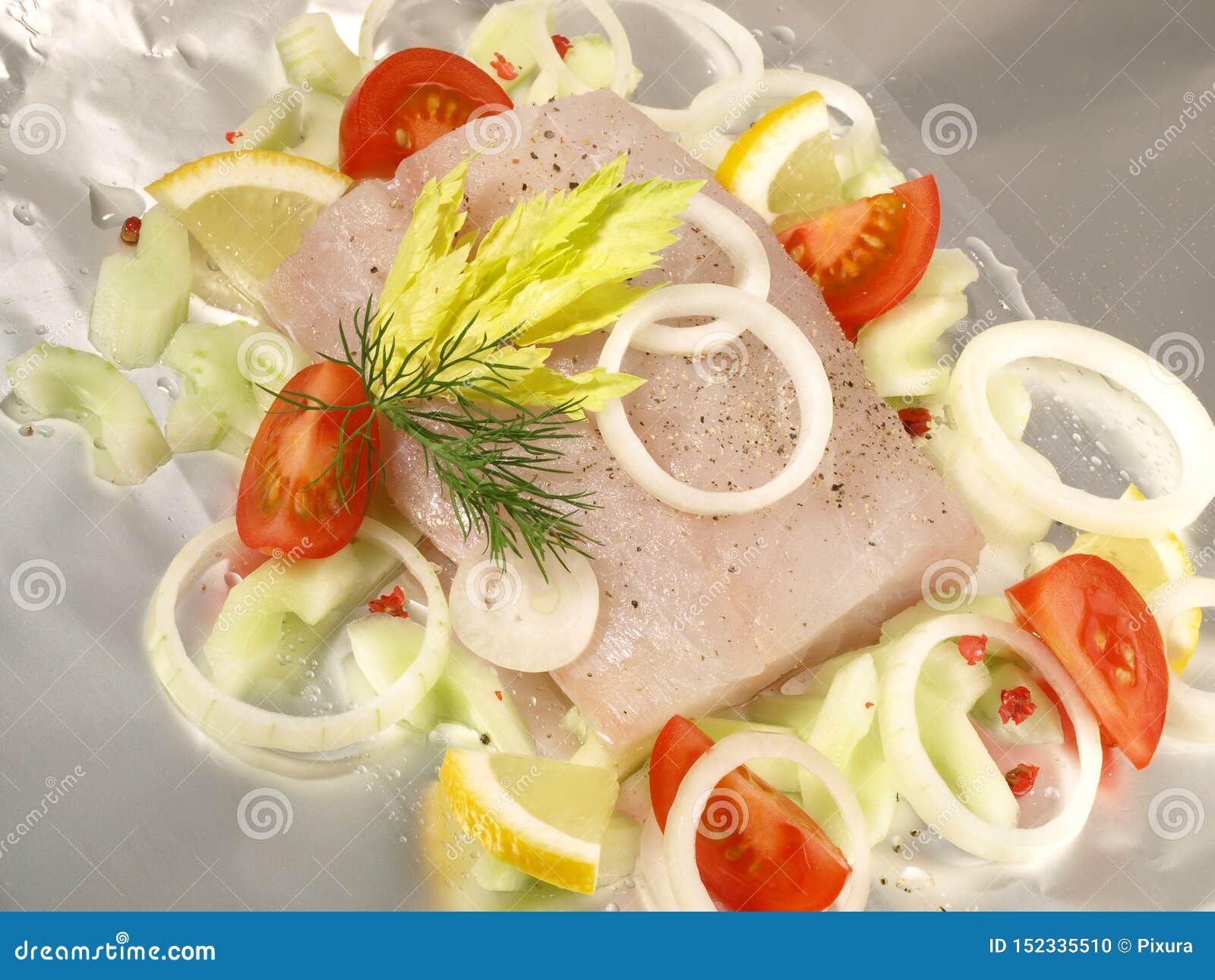 Preparing Pollack Fish for Cooking in Aluminum Foil Stock Photo Image of meal, fillet 152335510