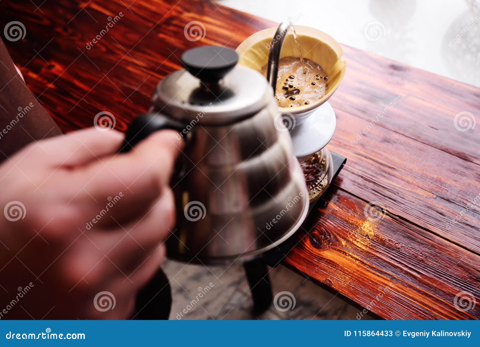 Preparing Pour Over Coffee. Stock Image Image of coffee, drip 115864433