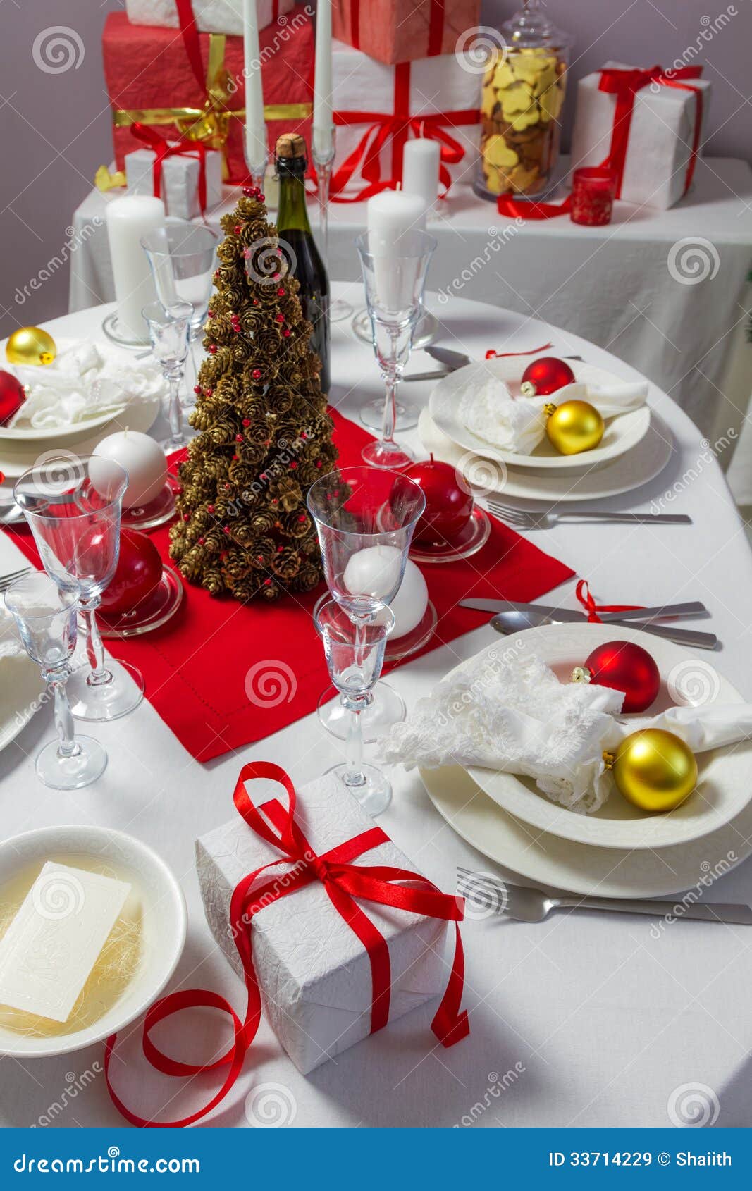 Preparing the Table for Christmas Eve Stock Image - Image of celebrate ...