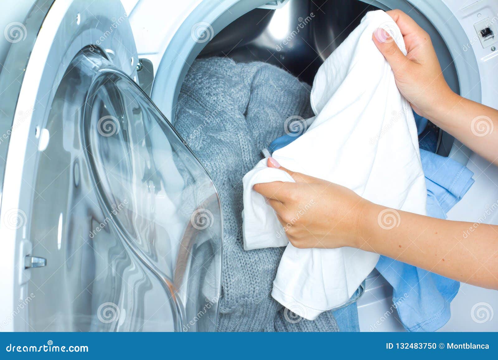 Preparing the Wash Cycle. Washing Machine, Hands and Clothes Stock Photo Image of clean, bathe
