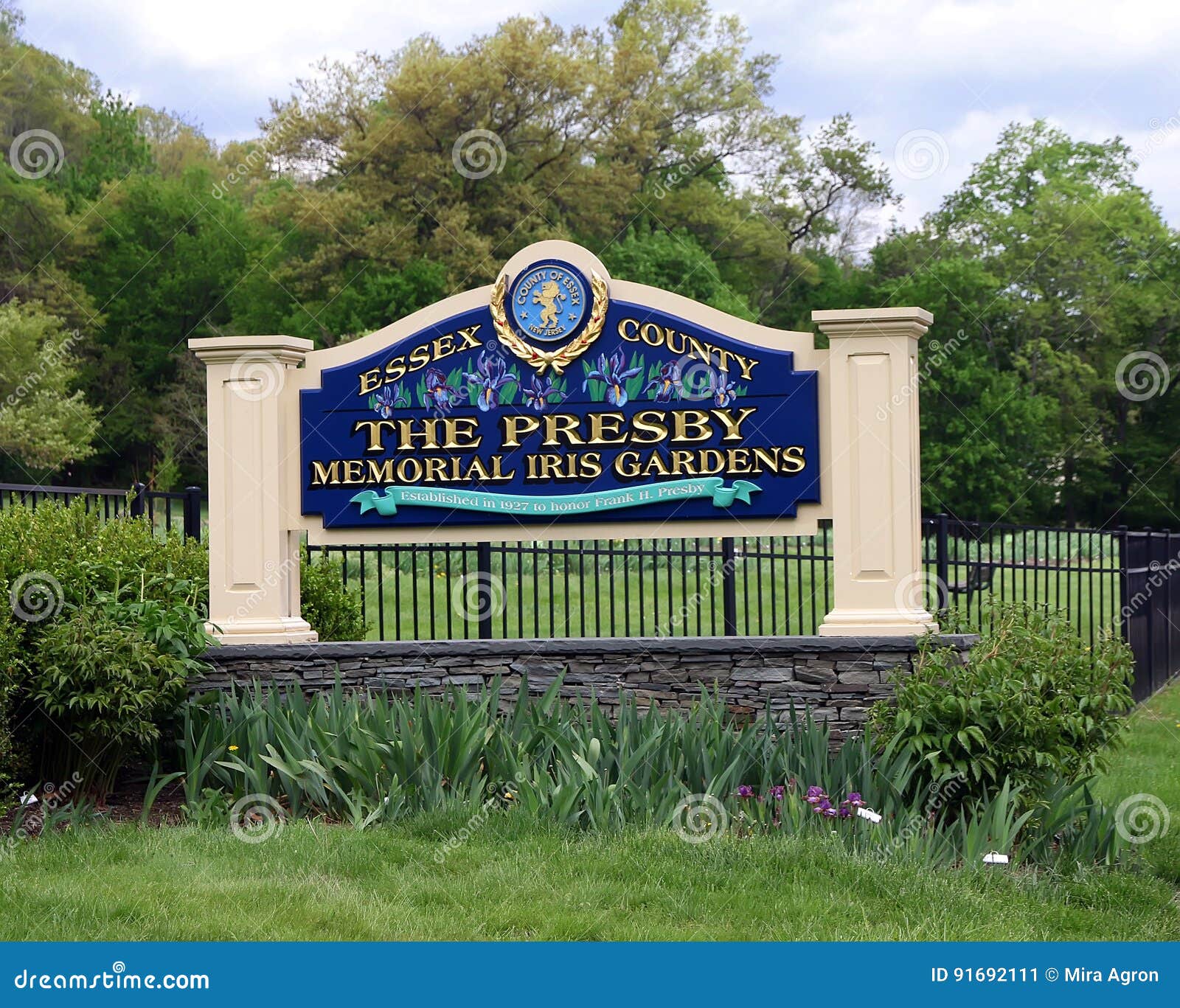 The Presby Memorial Iris Garden Sign Editorial Photo Image Of