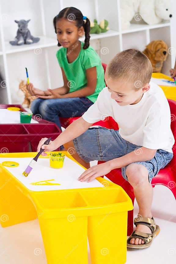 Preschool art class stock photo. Image of american, happy 15863716