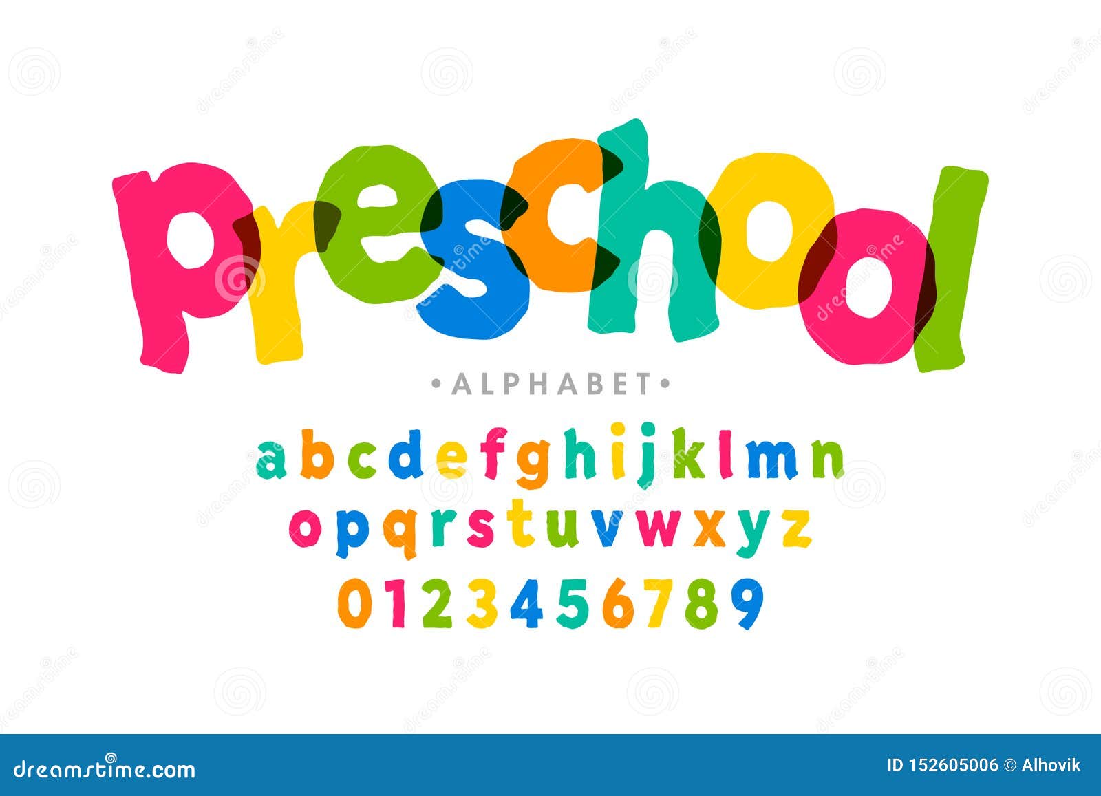 preschool, kids style colorful font