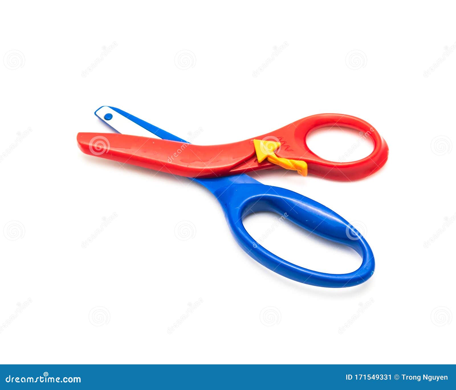 Preschool Scissors with Training Lever for Kids Isolated on White Stock  Image - Image of open, play: 171549331