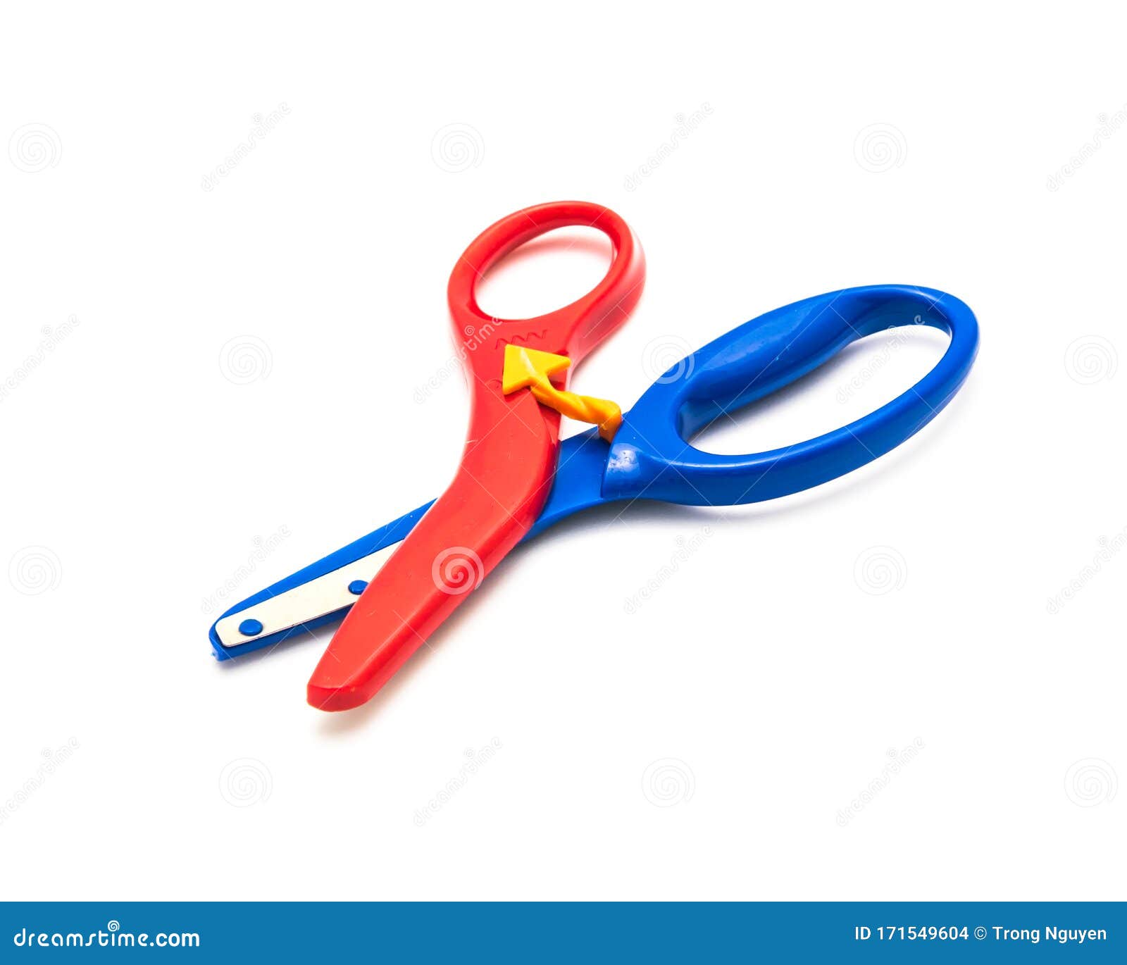 Preschool Scissors with Training Lever for Kids Isolated on White