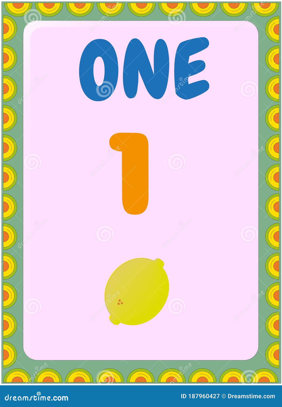 Preschool and Toddler Math with Mango and Lemon Design Stock Vector ...