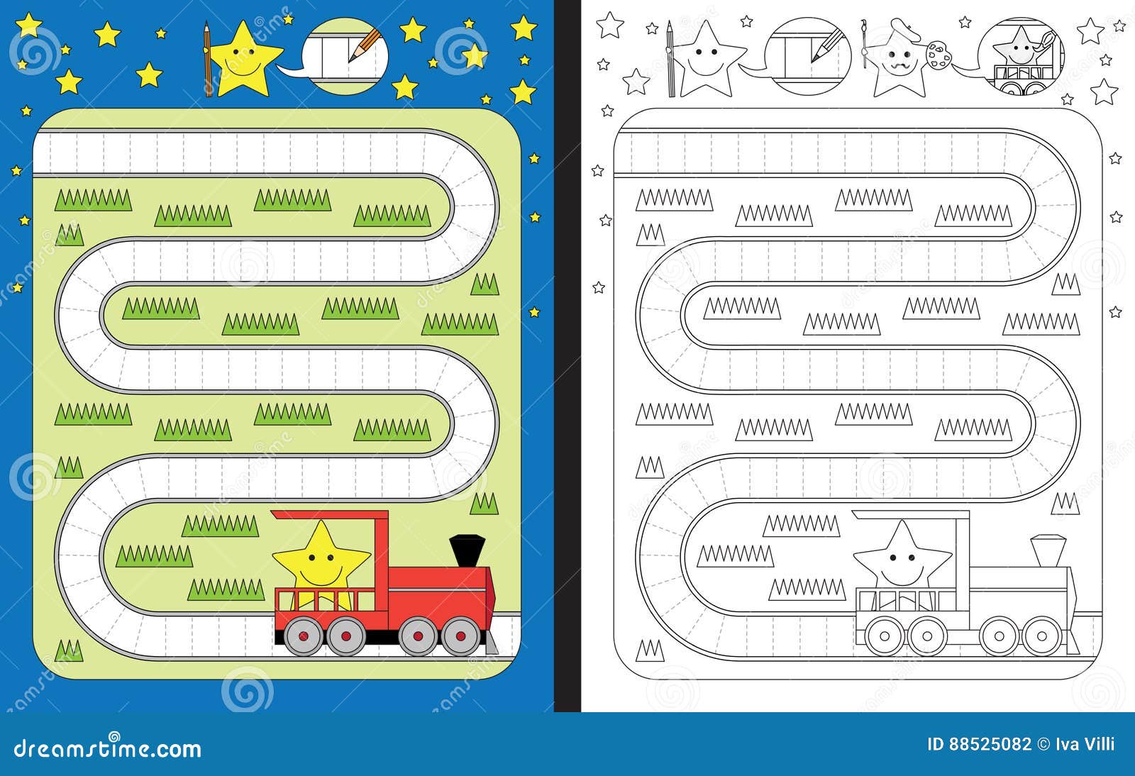 preschool-worksheet-stock-vector-illustration-of-black-88525082