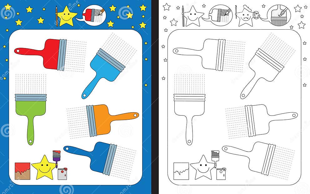 Preschool worksheet stock vector. Illustration of color 101084291
