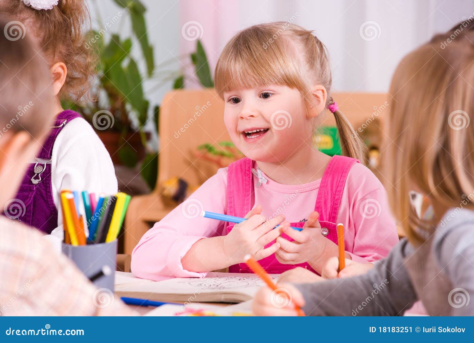 Preschoolers stock image. Image of child, classroom, happiness - 18183251