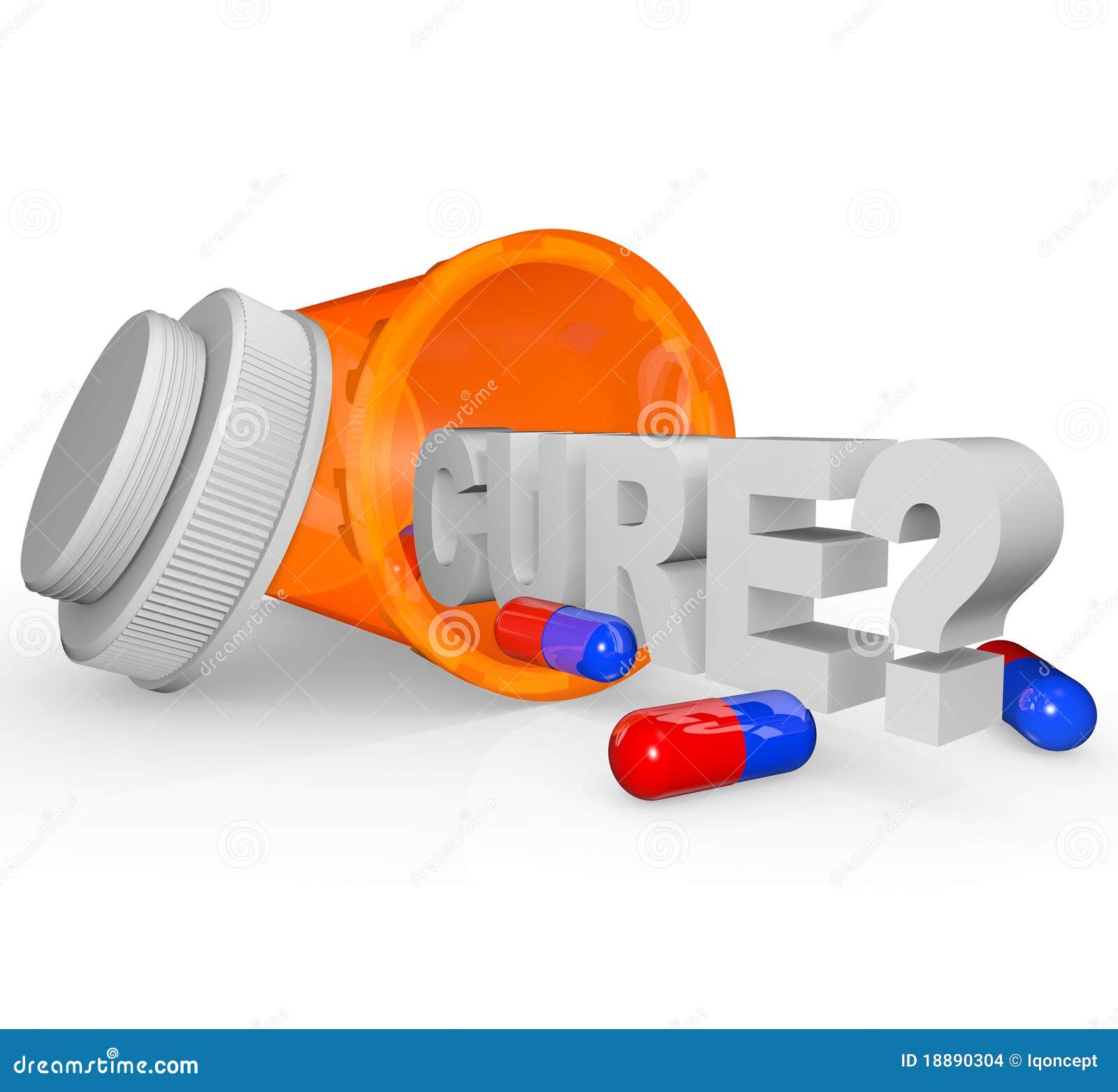 prescription medicine bottle - cure word