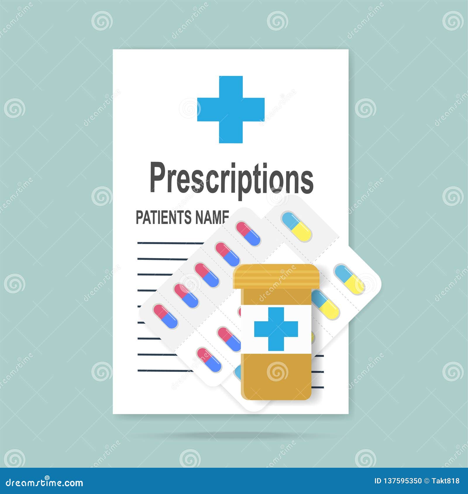 prescriptions and pills icon.