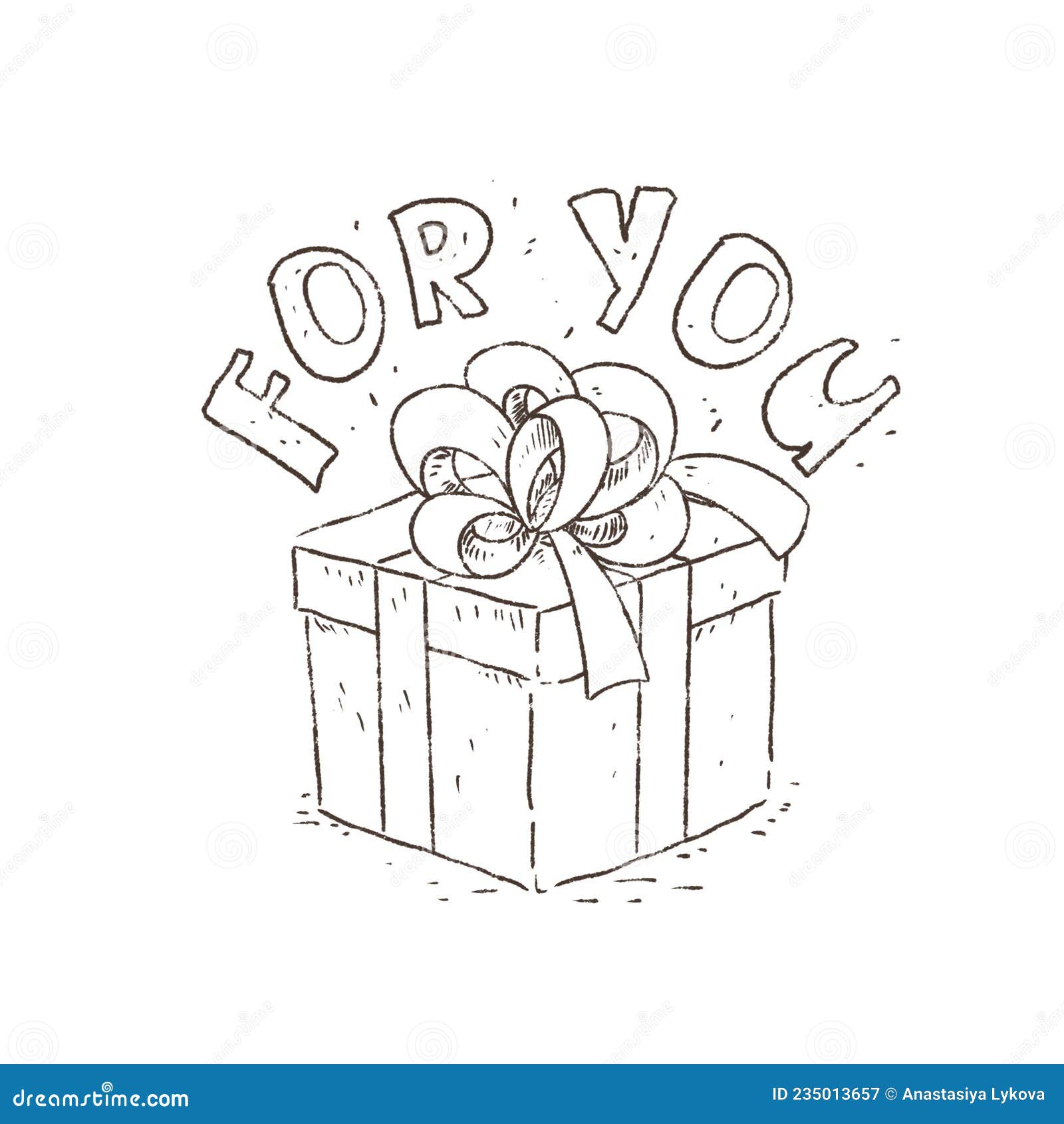 Ink Box with Birthday Gift, Vector Color Element in Doodle Style, Cute  Drawing Stock Vector - Illustration of freehand, packaging: 198107722