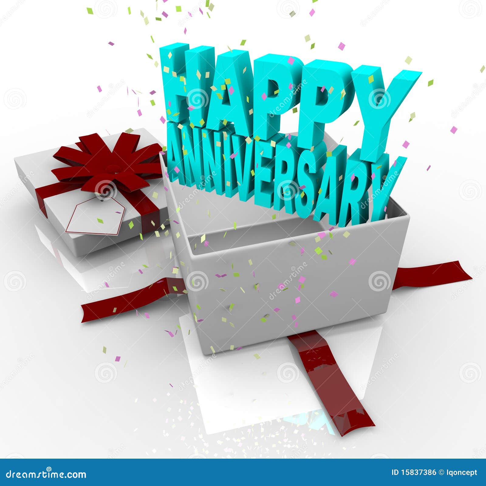 Present - Happy Anniversary Gift Box Stock Illustration