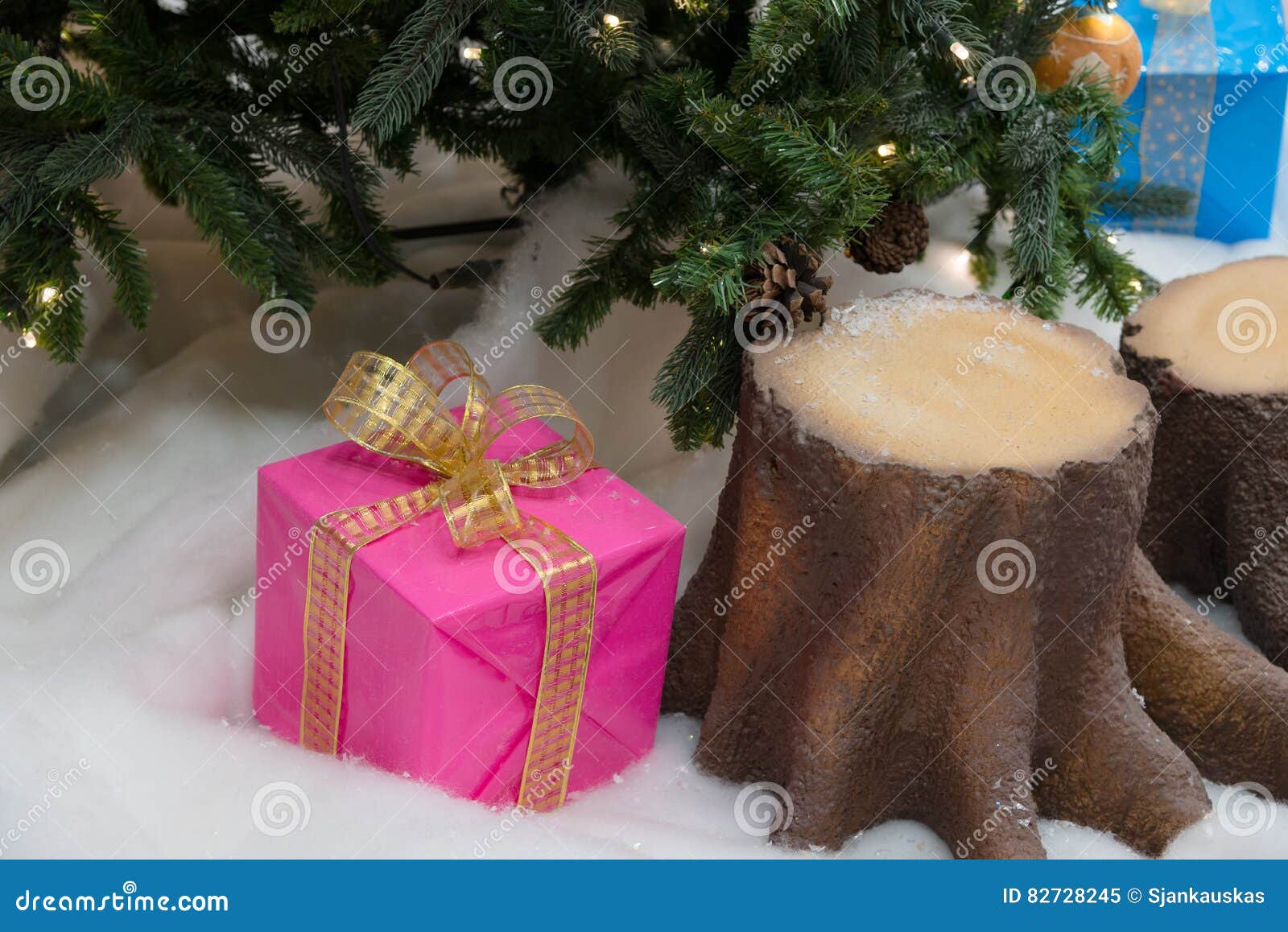 Present Under Christmas Tree Stock Image Image of mood, lights 82728245