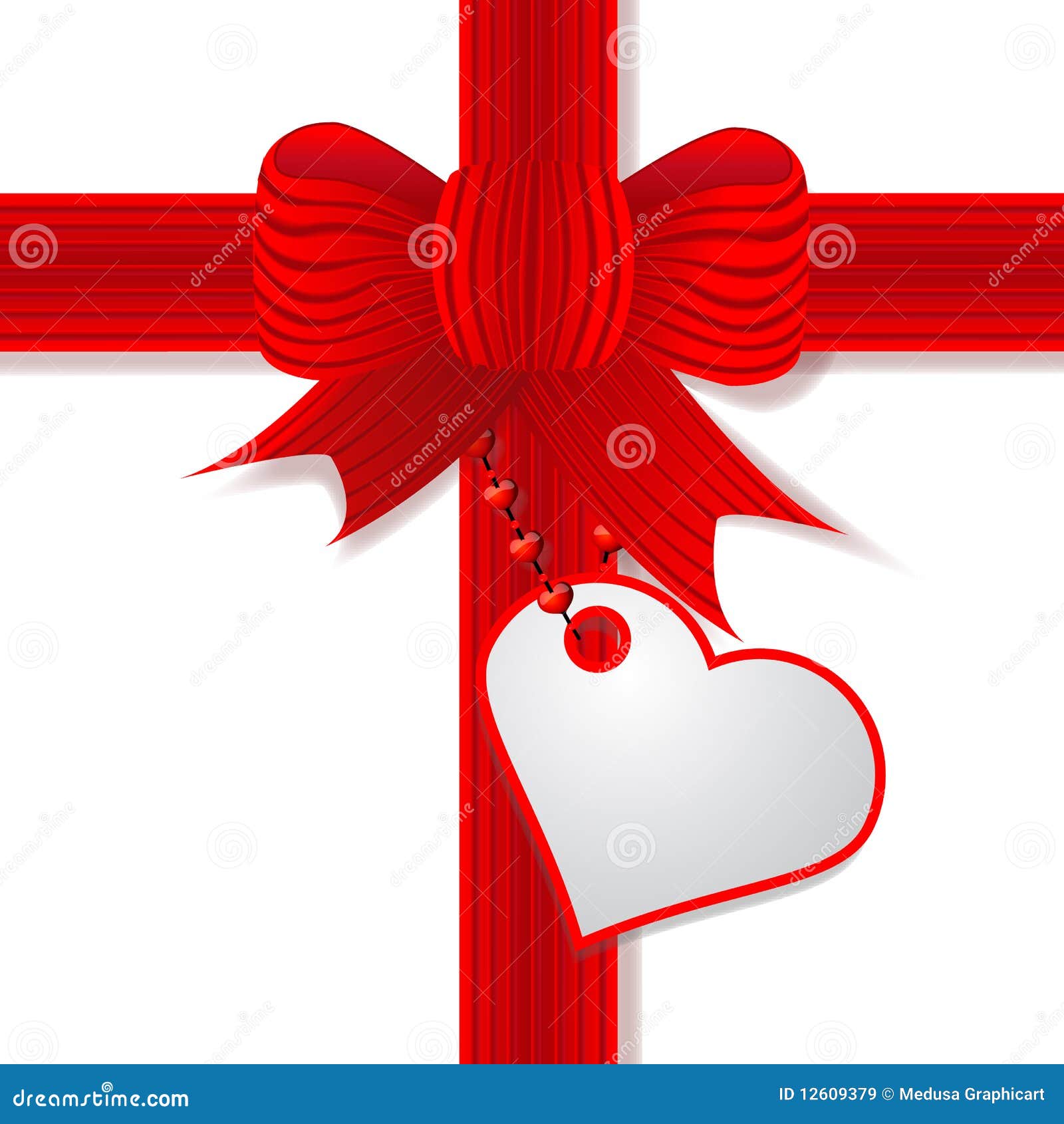 Present Valentine S Day with Red Bow Stock Illustration Illustration