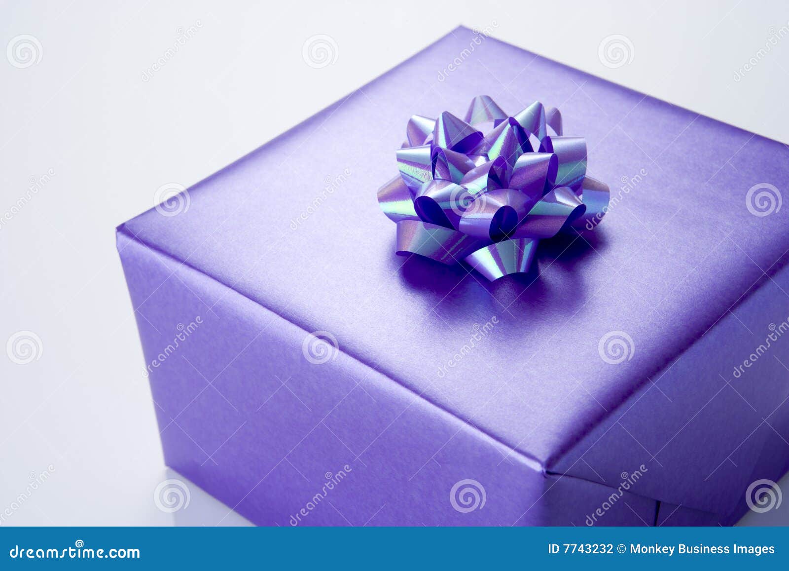 Present Wrapped in Purple Paper Stock Photo Image of ribbon, present