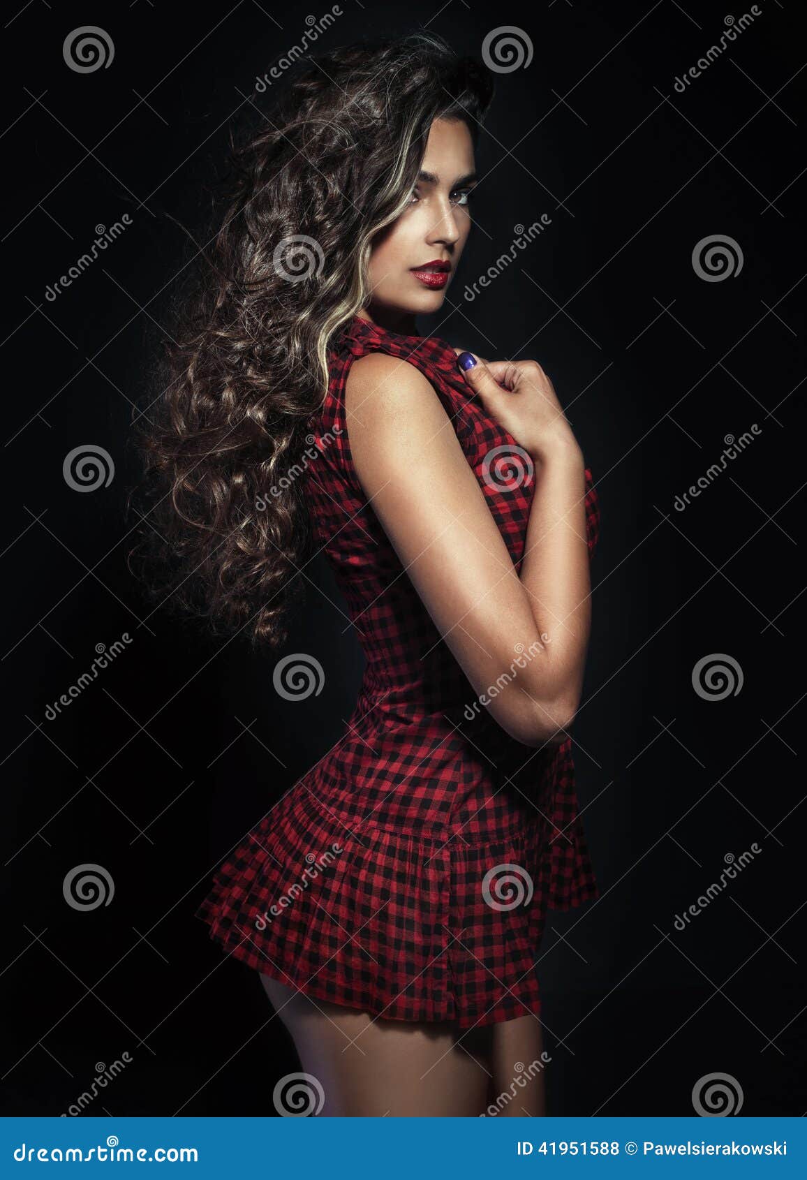 Presentacin Morena Sensual De La Mujer Foto De Archivo Imagen De Elegante Peinado 41951588