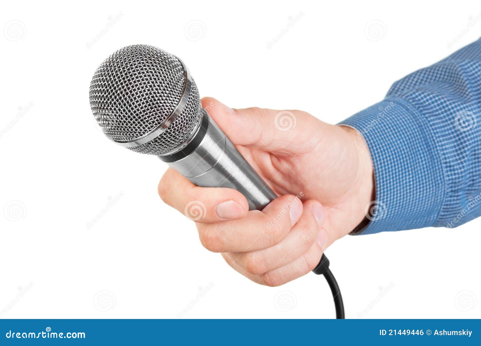 Presentador Que Un Micrófono Disponible de archivo - Imagen de cable: