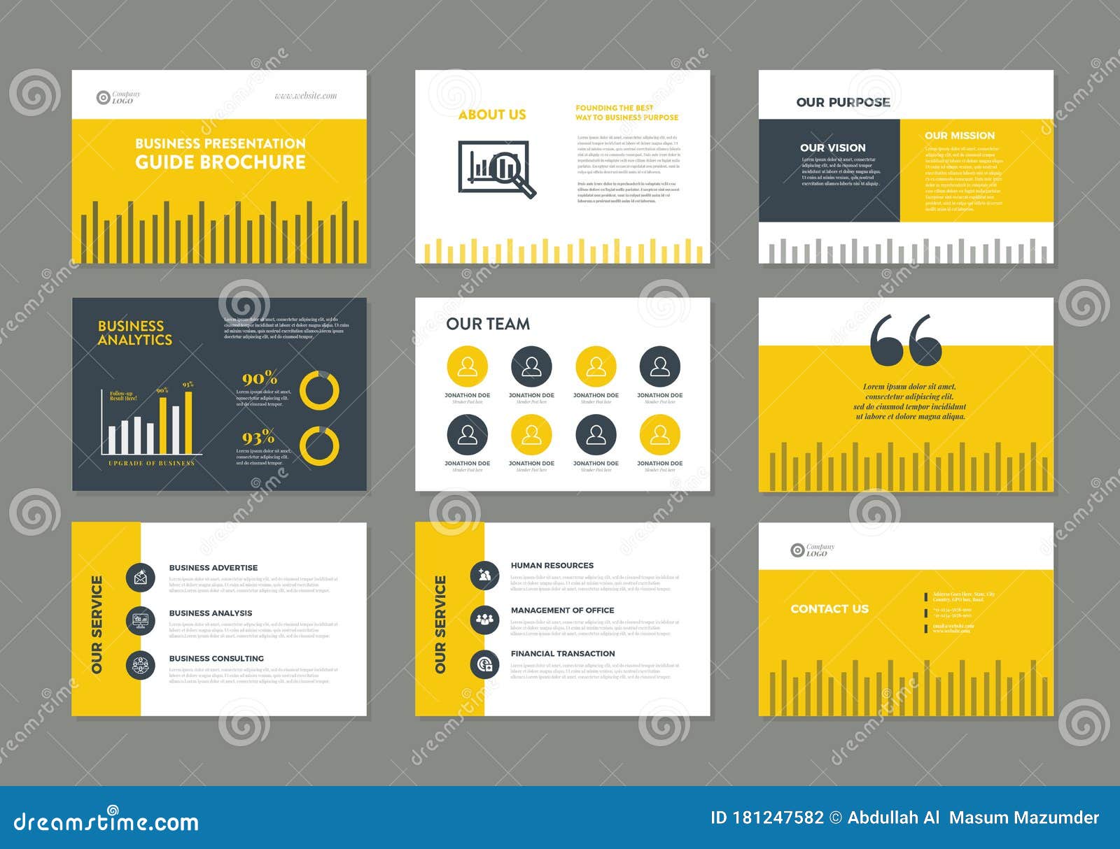 Business Presentation Brochure Guide Design Powerpoint Slide Template Sales Guide Slider Stock Vector Illustration Of Annual Concept