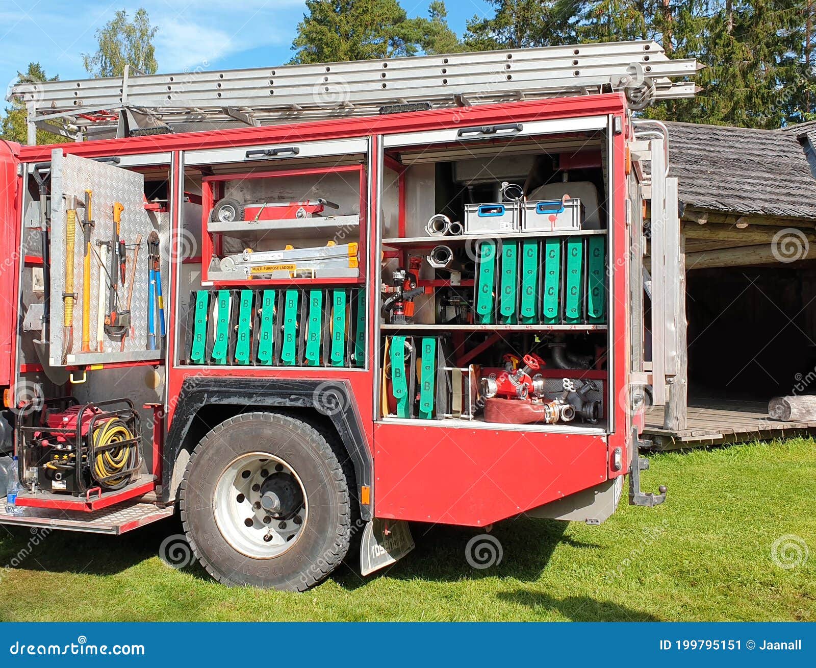 Tools and Equipment in a Fire Fighting Truck Editorial Photo Image of