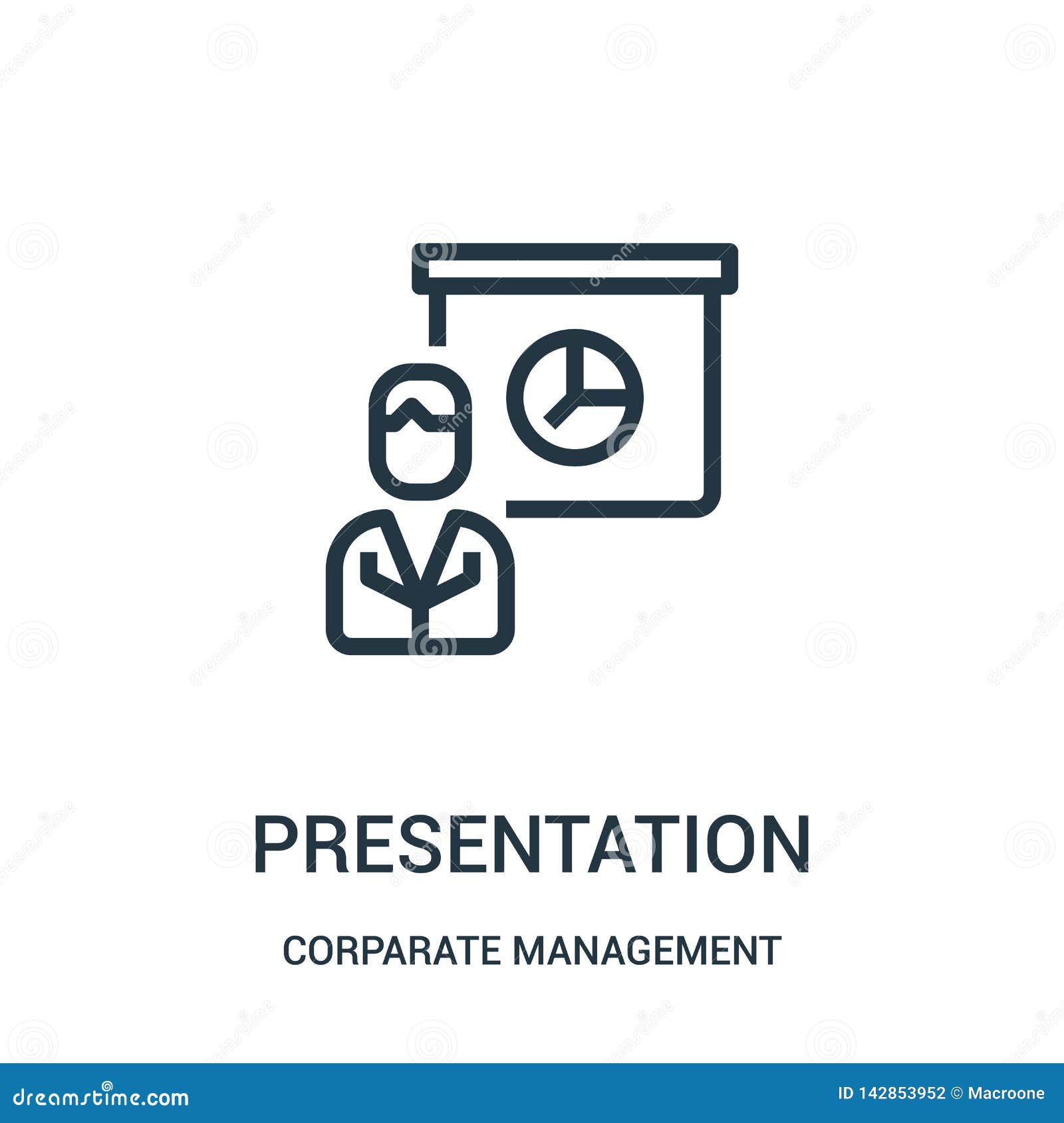 presentation icon  from corparate management collection. thin line presentation outline icon  . linear