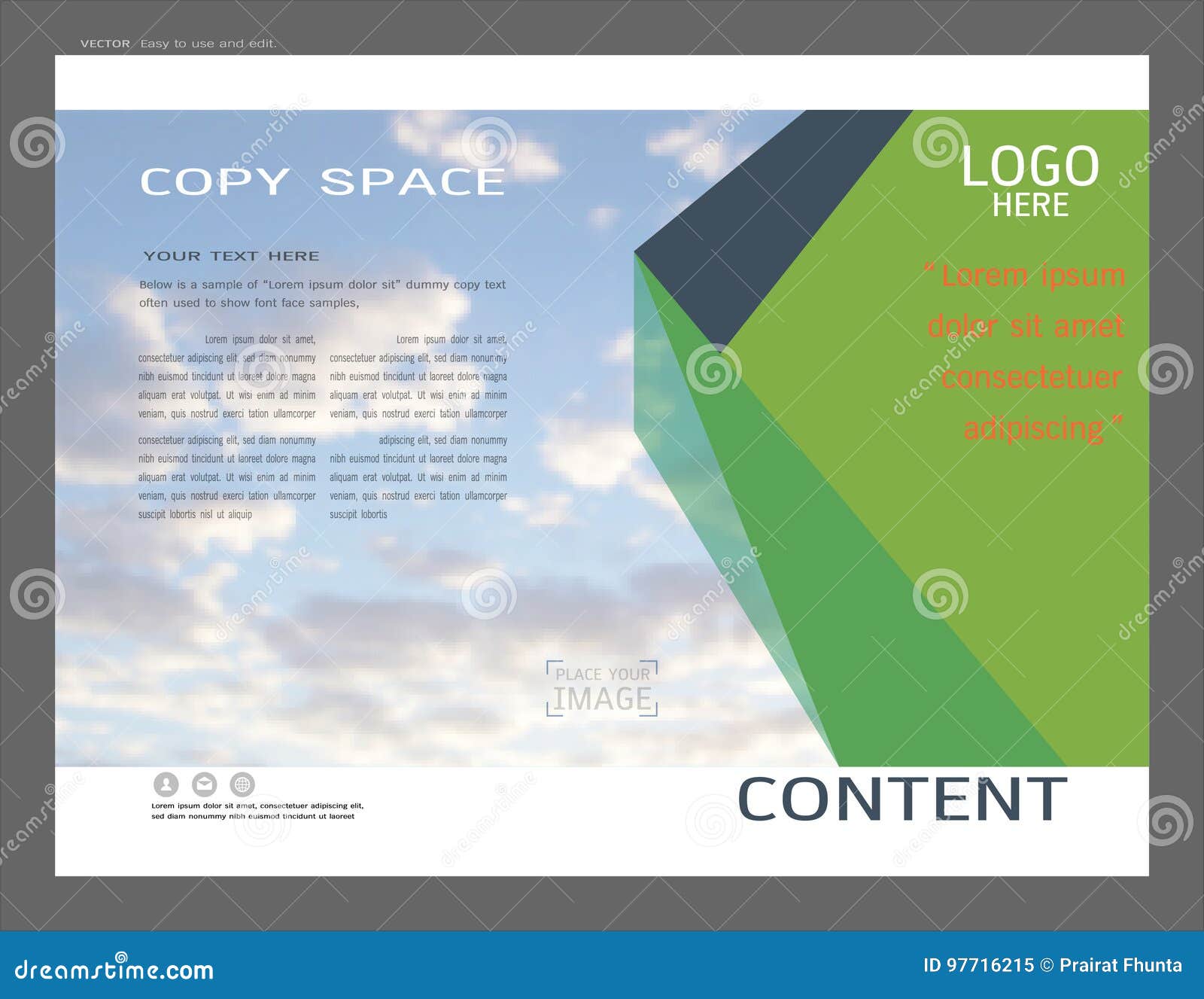 Presentation Layout Design for Business Cover Page Template Stock Within Report Content Page Template