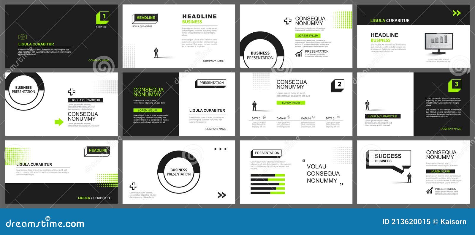 presentation and slide layout background.  green and black geometric template. use for business keynote, presentation, slide