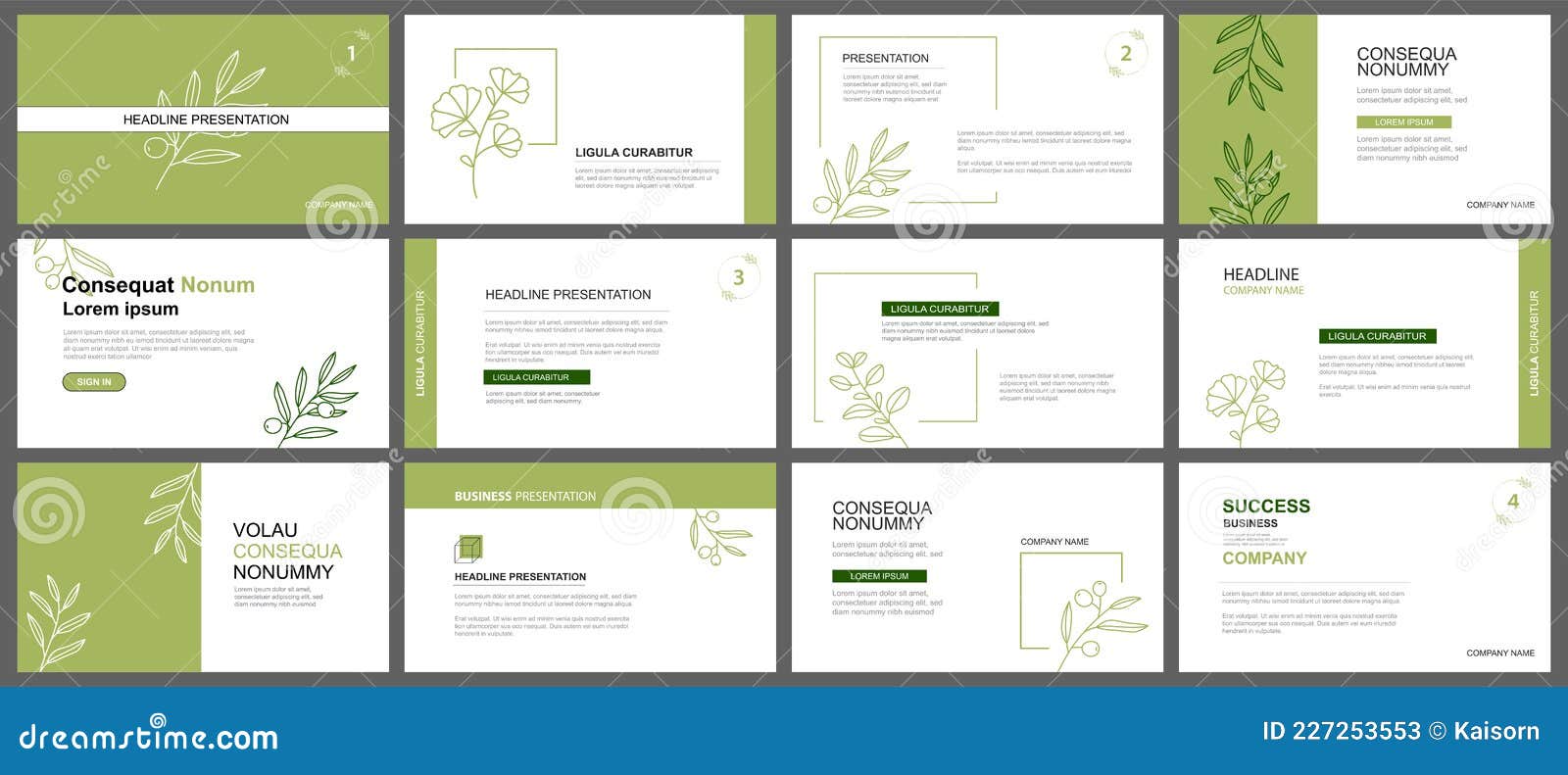 presentation and slide layout background.  green leaves template. use for business keynote, presentation, slide, marketing,