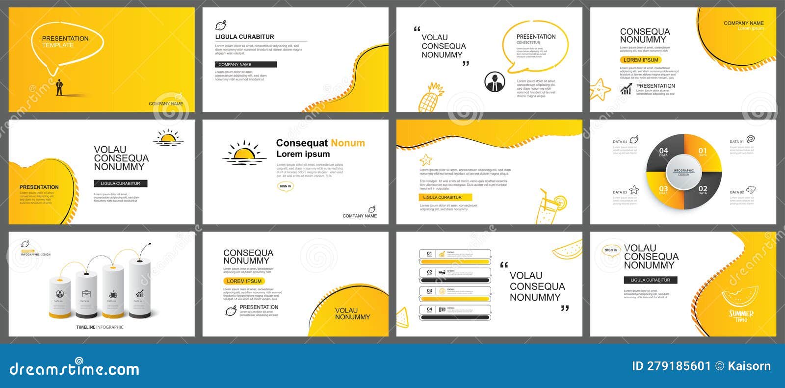 presentation and slide layout background.  yellow color summer theme template. use for keynote, presentation, slide, leaflet