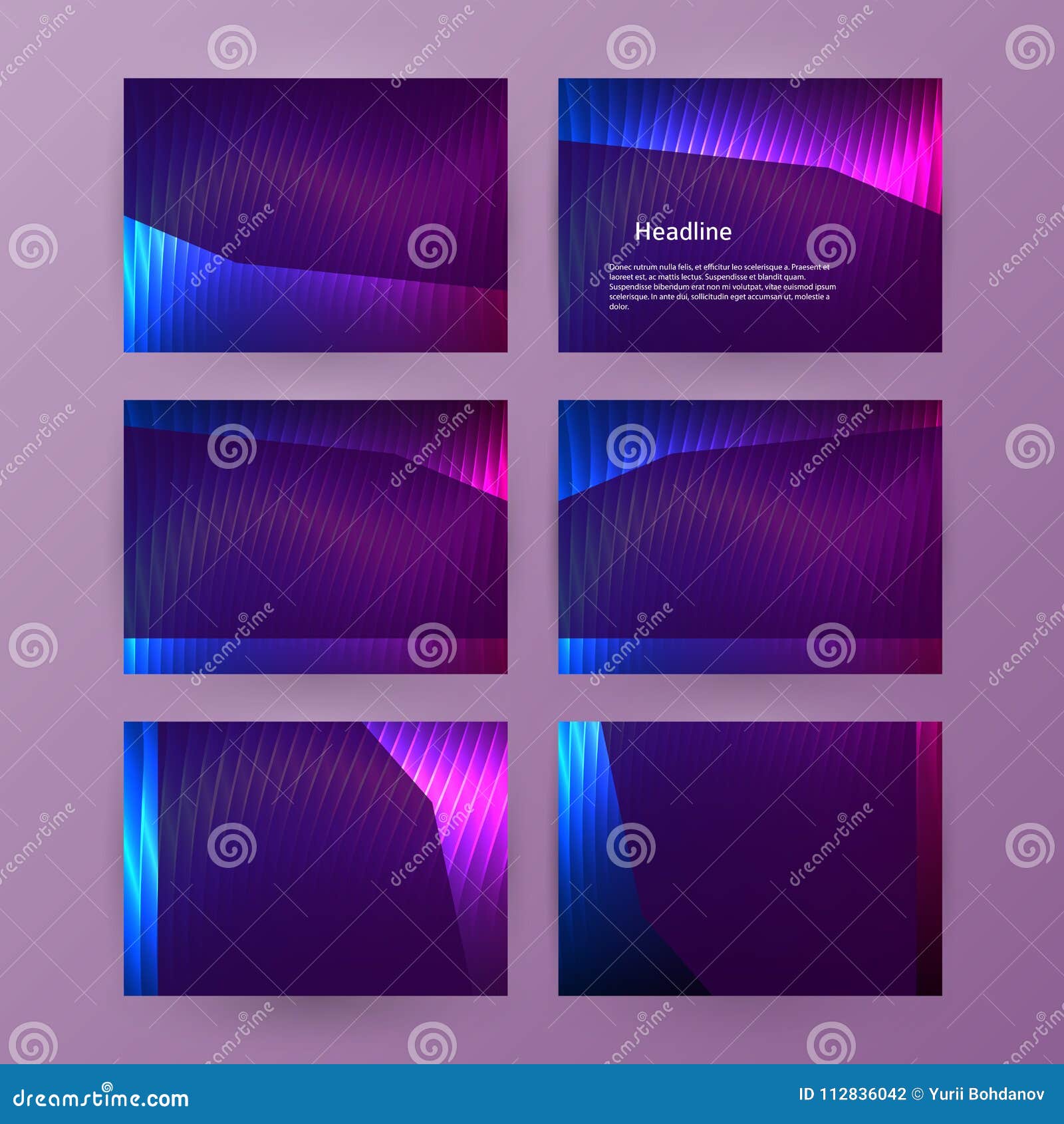 Presentation Template Powerpoint Background Aurora Boreal Neon E Stock Vector Illustration Of Banner Icon 112836042