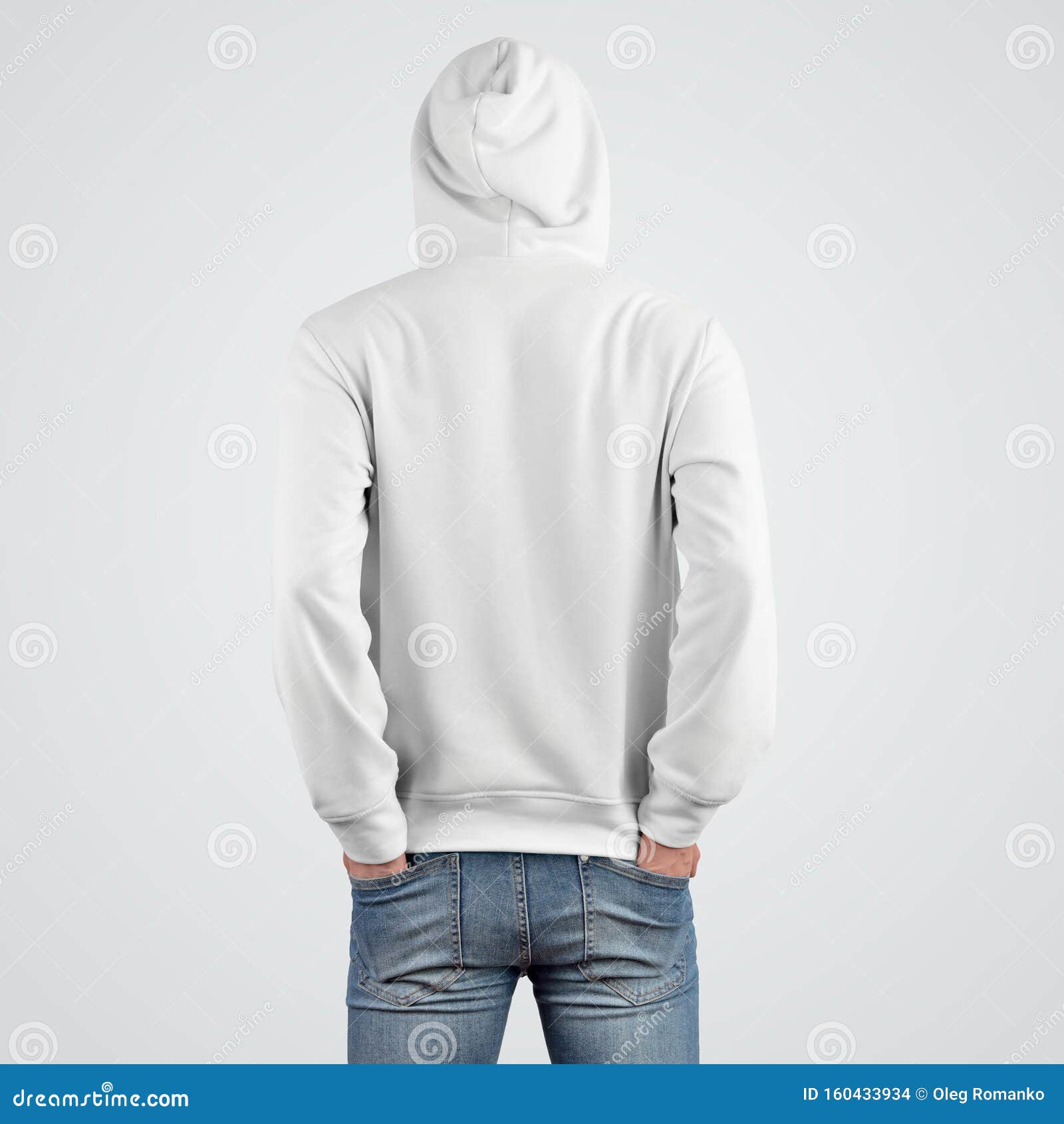 Download Presentation Template Of A White Hoodie Mockup On A Young ...