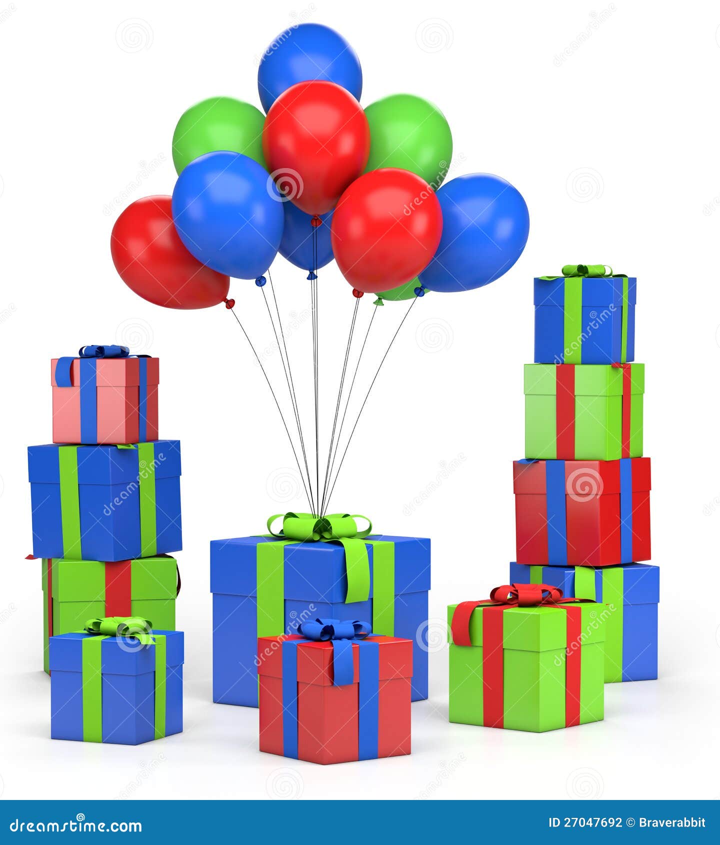 Presents and balloons stock illustration. Image of cute 27047692