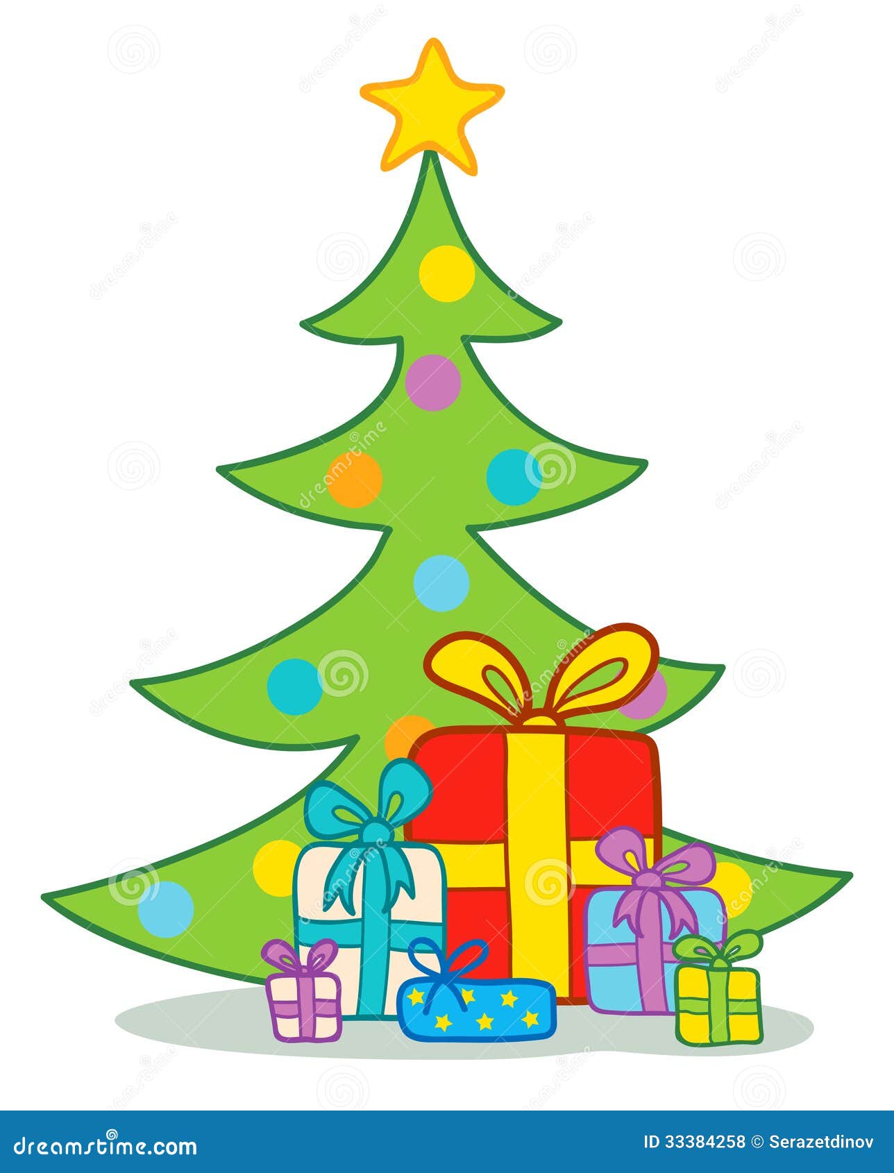 Albums 91+ Images cartoon christmas tree with presents under it Updated