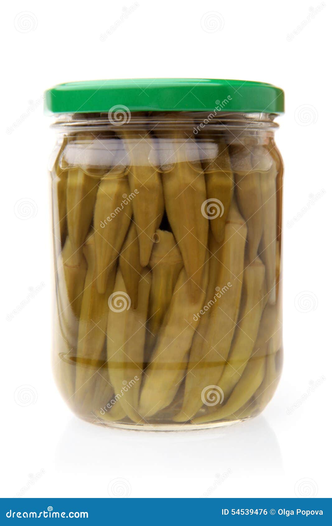 Preserved Okra in Glass Jar Stock Photo Image of health, autumn 54539476