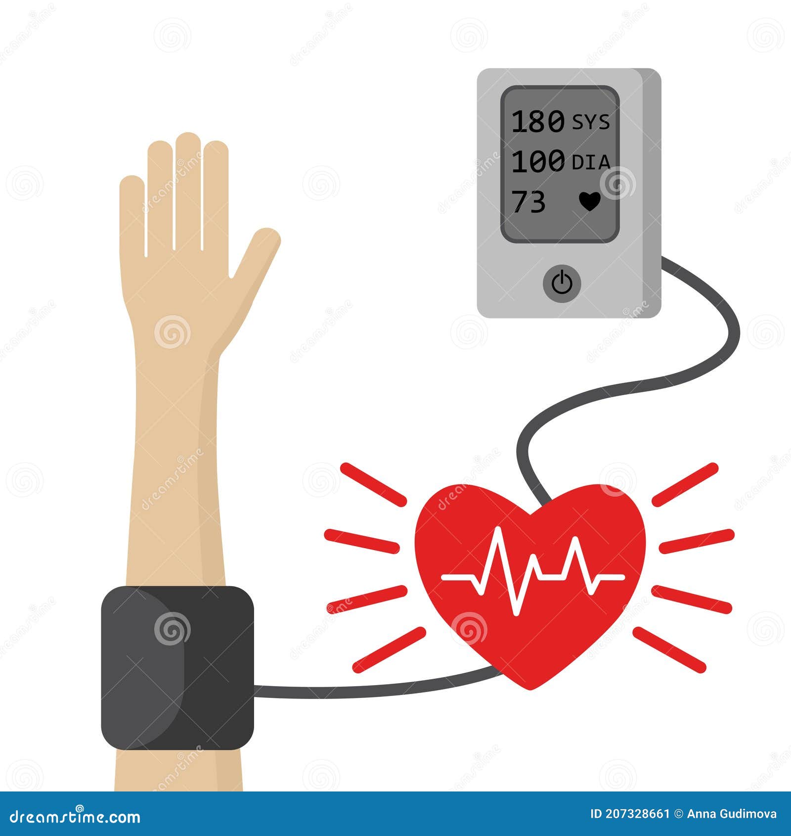 Presión Arterial Elevada. Hipertensión Y Concepto De Salud Con Autonomía  Médica Y Corazón Ilustración del Vector - Ilustración de tratamiento,  instrumento: 207328661