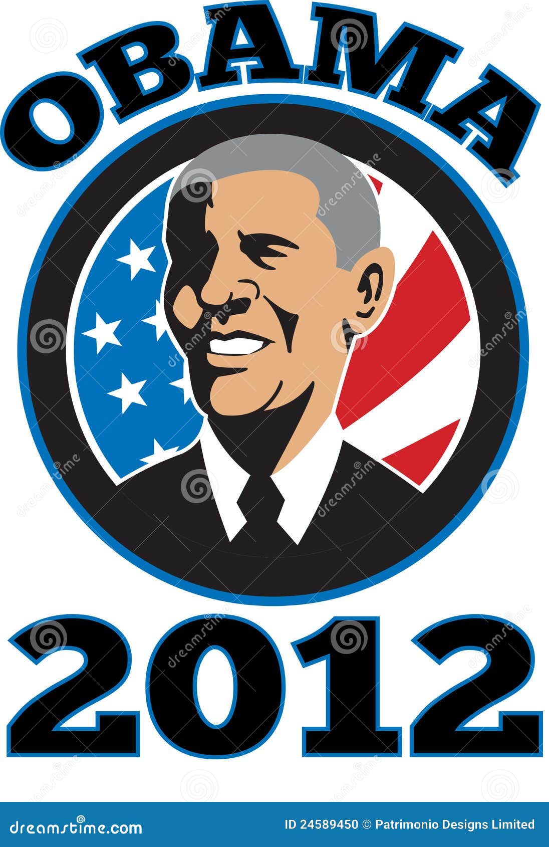 Bandera Del Presidente Americano Barack Obama Imagen editorial -  Ilustración de retro, estrellas: 24589450, image size:1096x1690