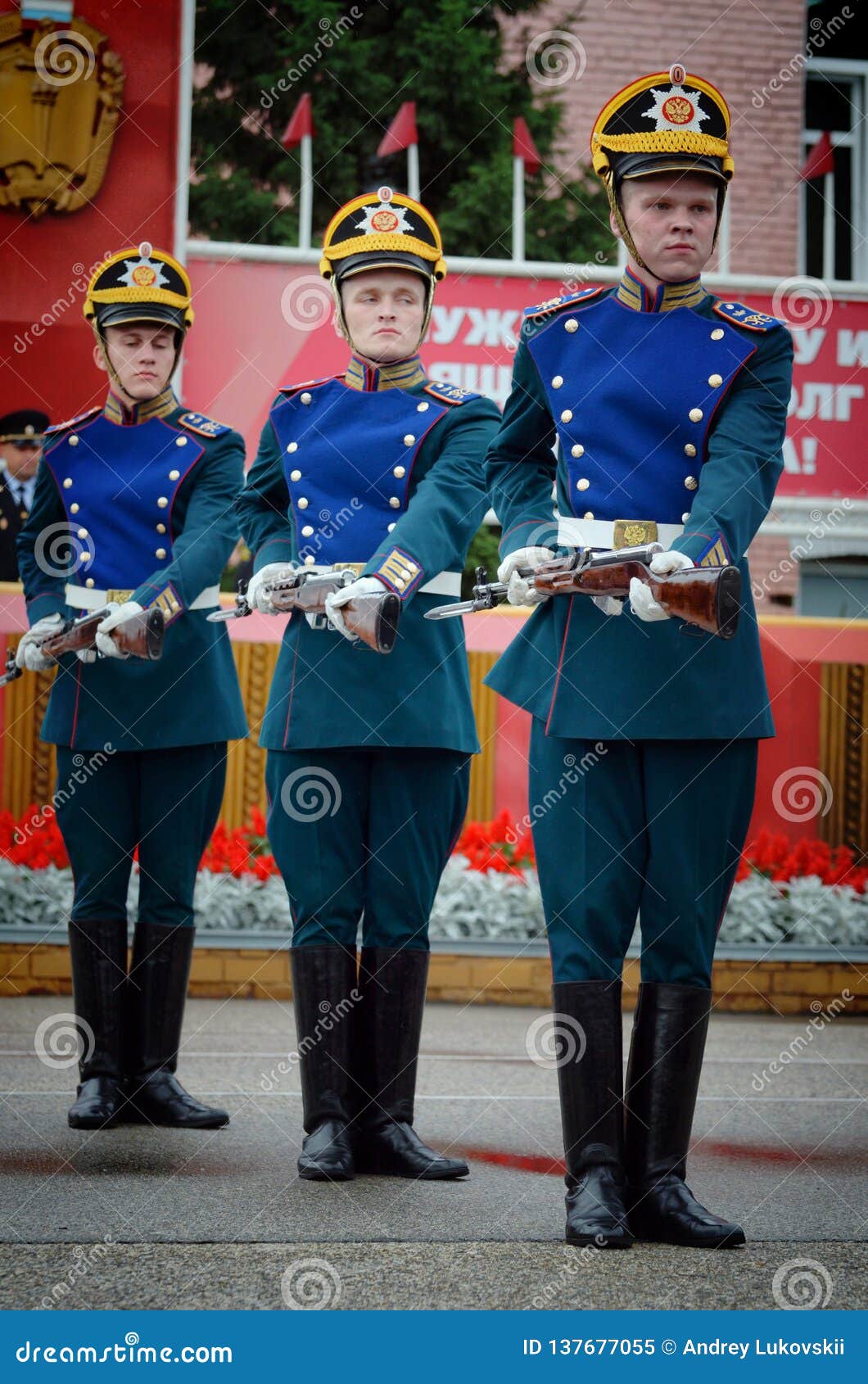 Presidential Regiment Soldiers Marching and Practicing To Shoot ...