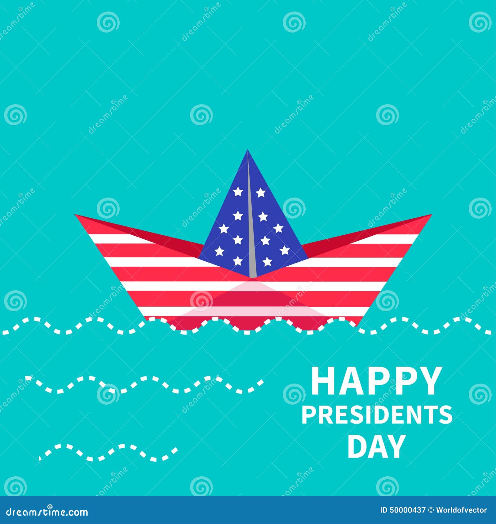 Presidents Day Background Paper Boat. Dash Line Stock Vector - Image: 500004371300 x 1390