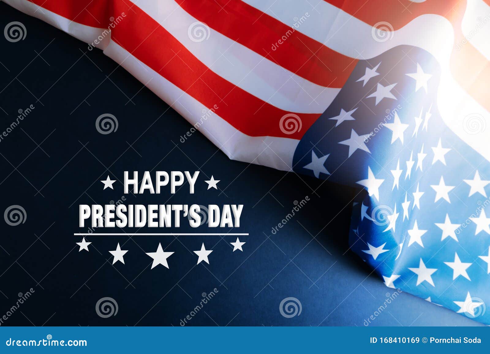 presidents day celebrate on america flag background