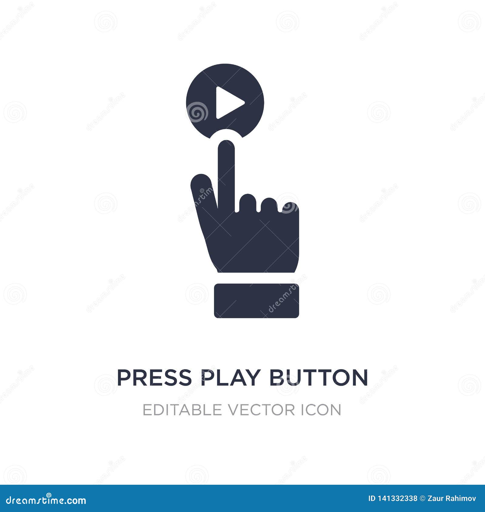 Hand press play icon for start media concept Vector Image