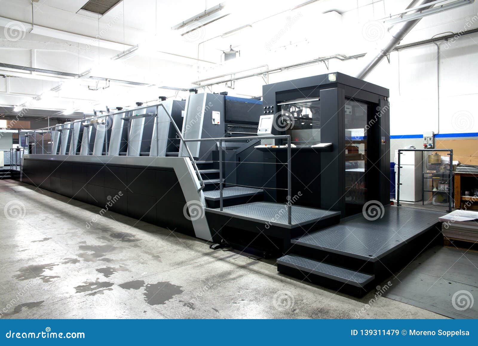 Press Printing Offset Machine. Printing Technique Where the Inked