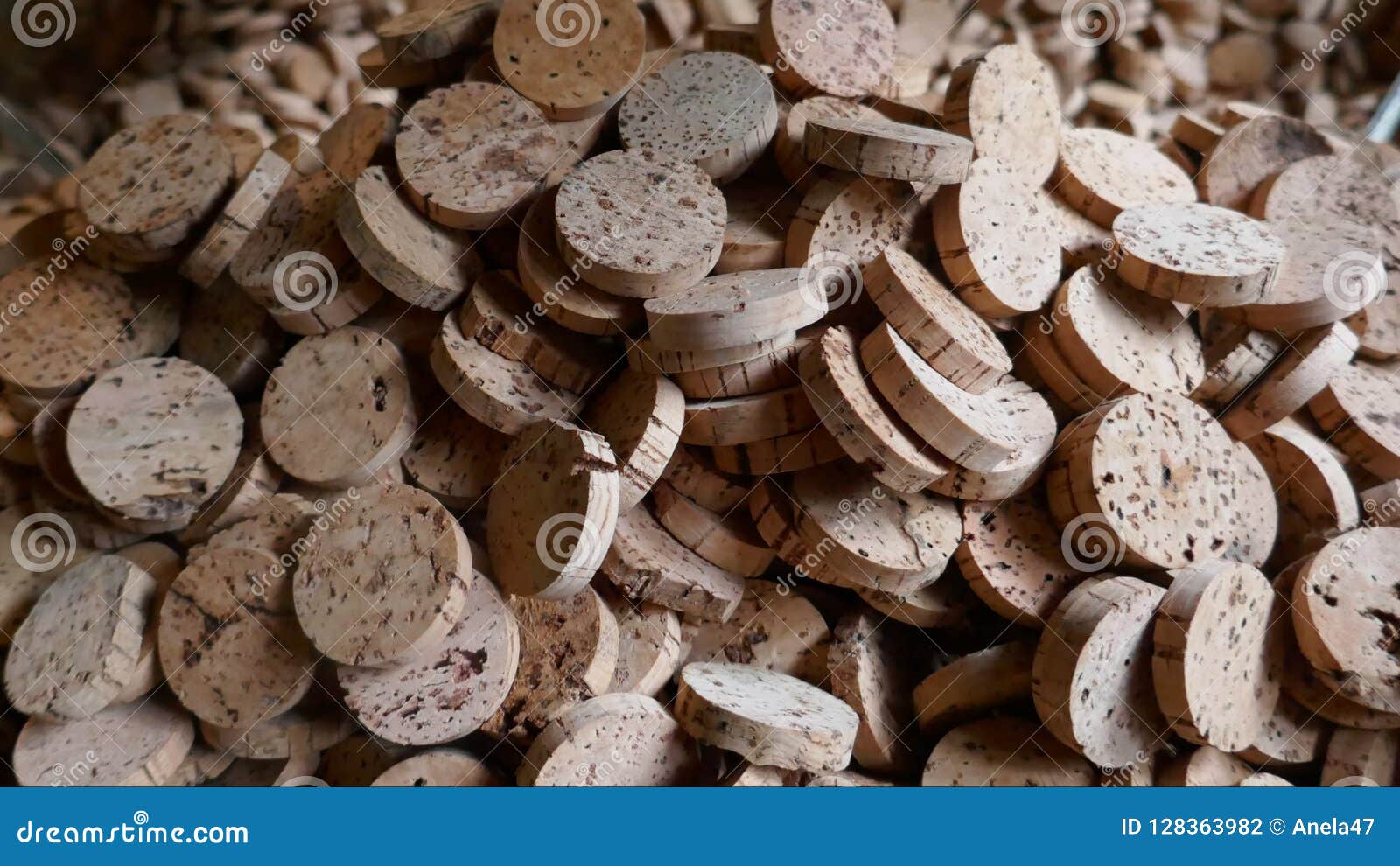 Pressed Cork, Natural Raw Material, Background, Texture, Closeup Stock