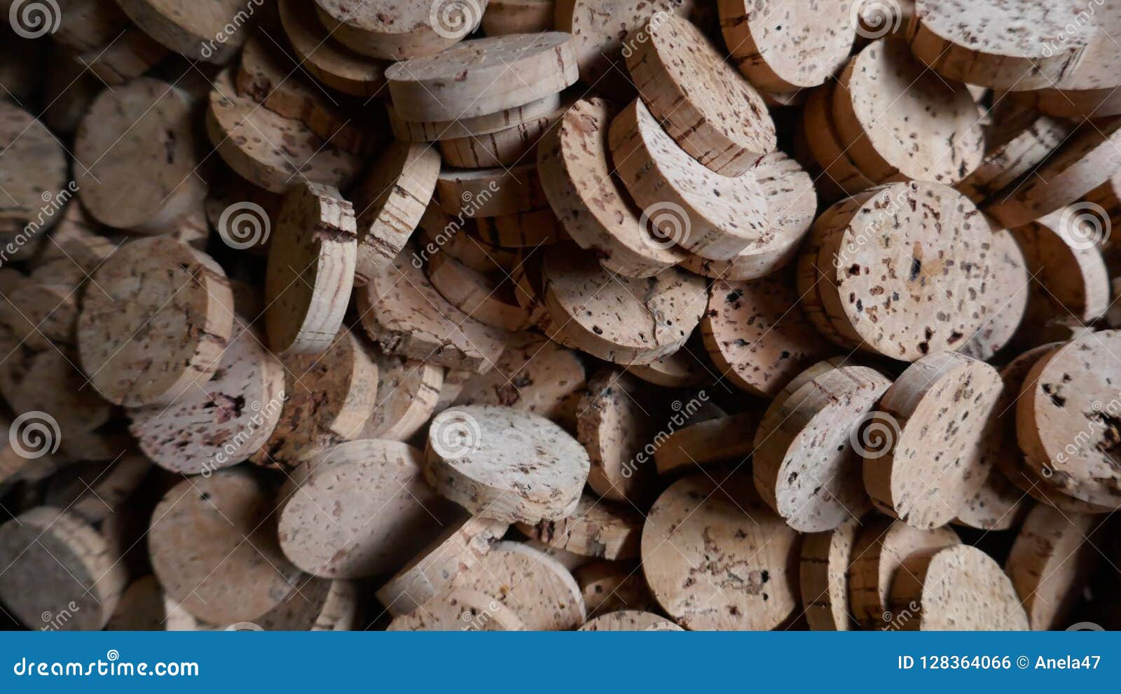 Pressed Cork, Natural Raw Material, Background, Texture, Closeup Stock