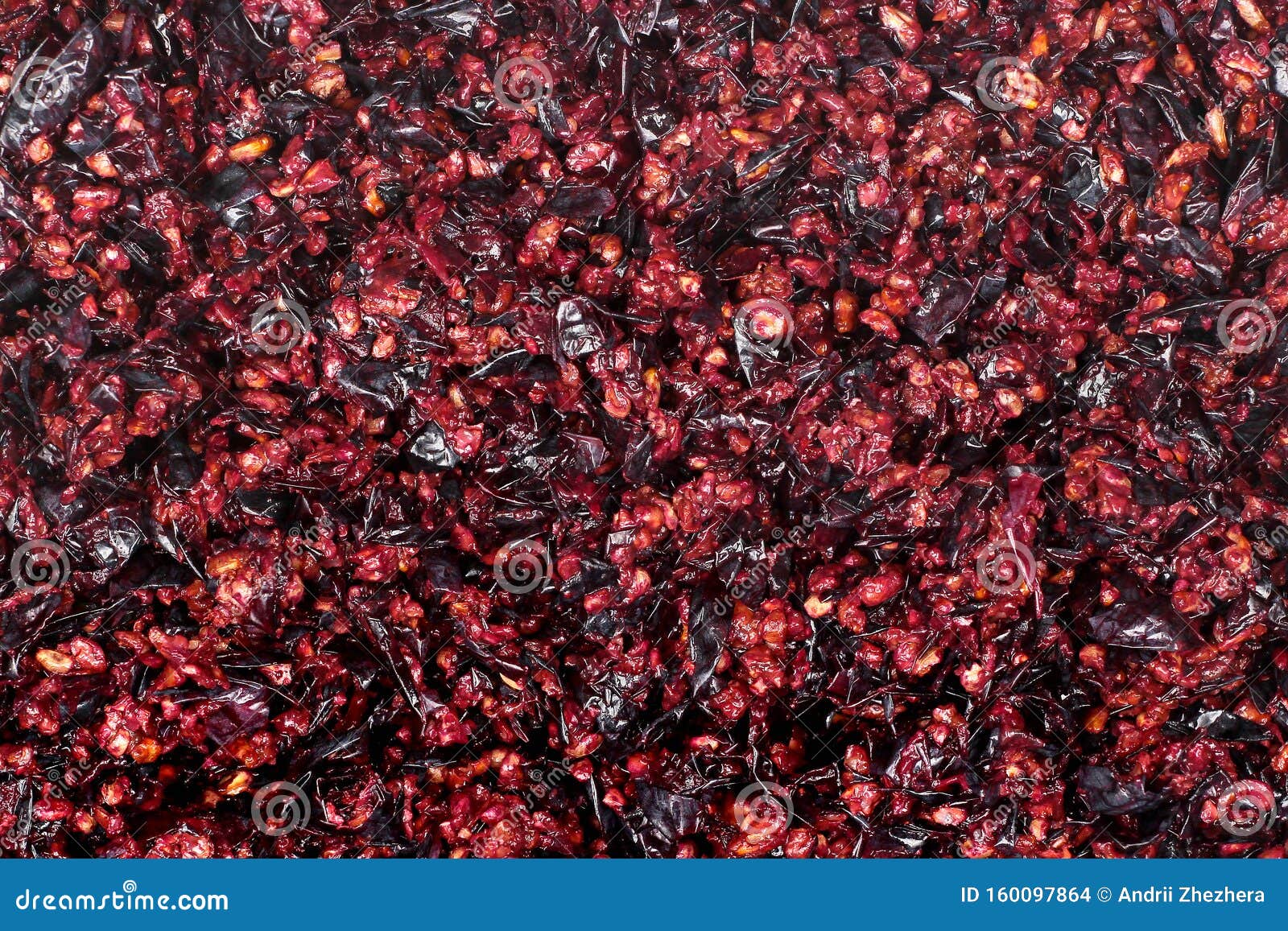 Pressed Grape Pomace, Seeds and Skins. Winemaking Background Stock